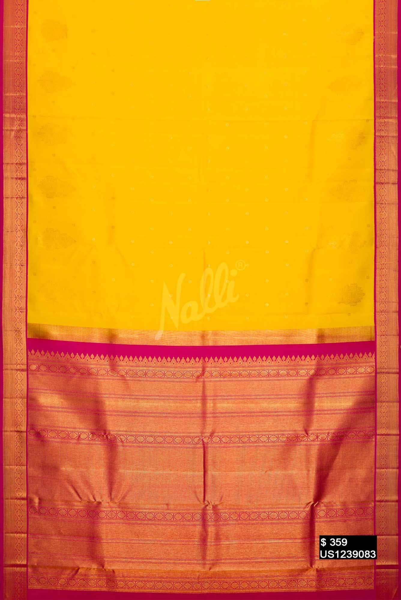 Yellow Kanchipuram Silk Saree