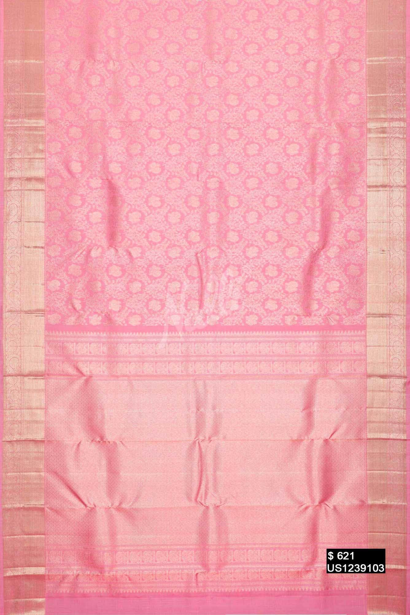 Pink Kanchipuram Silk Saree