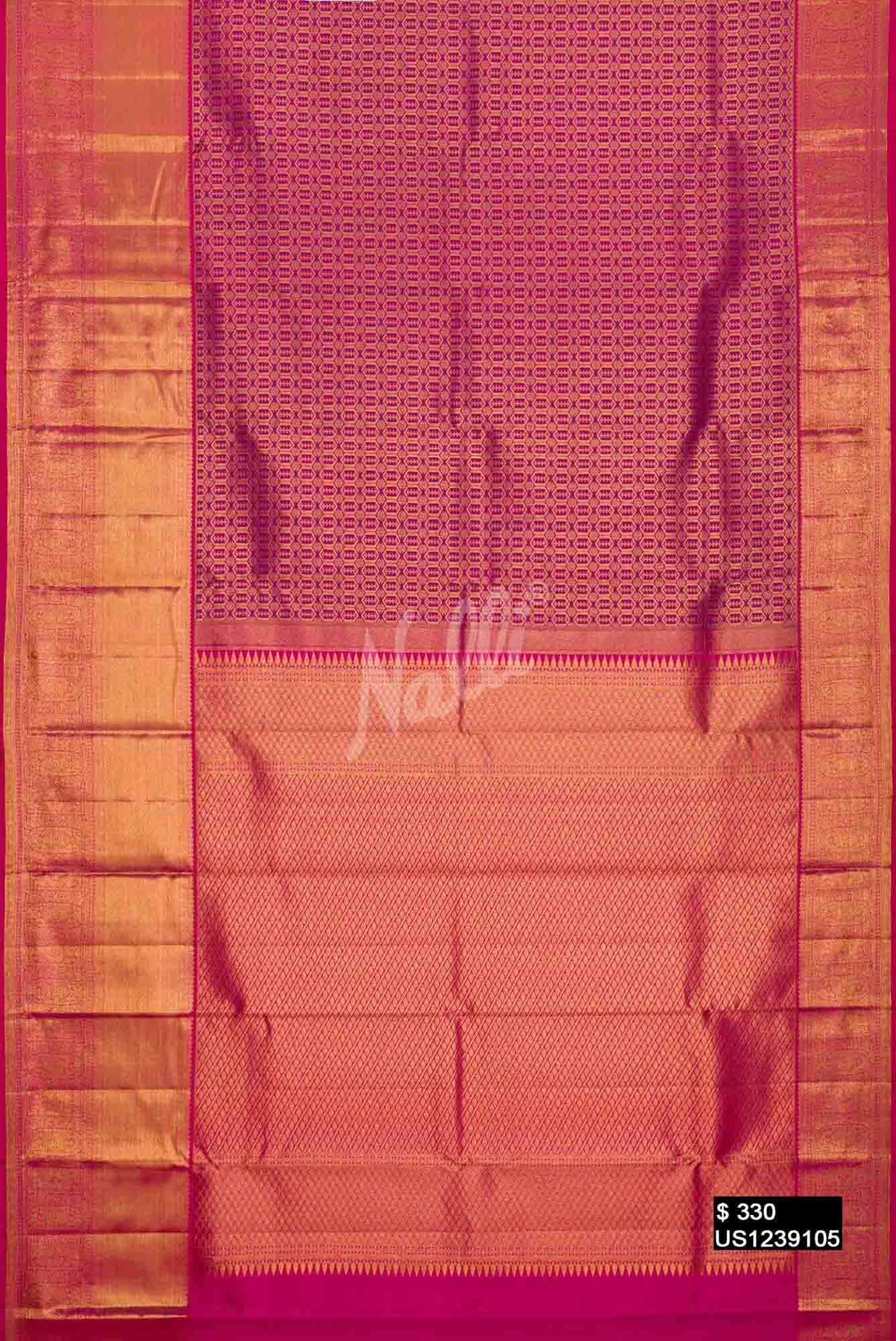 Purple Kanchipuram Silk Saree