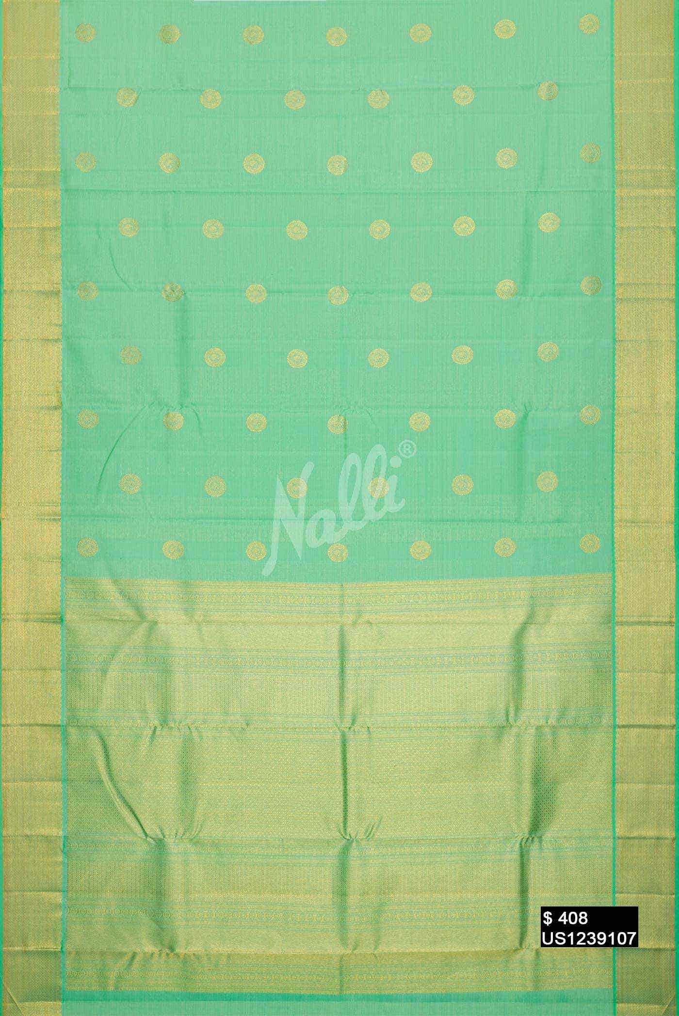 Sea Green Kanchipuram Silk Saree