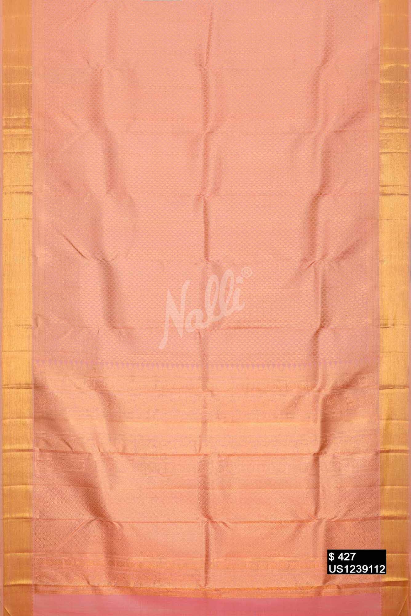Peach Kanchipuram Silk Saree