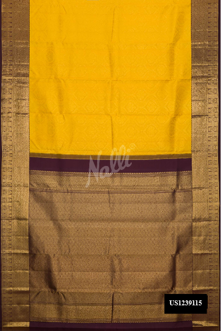 Yellow Kanchipuram Silk Saree