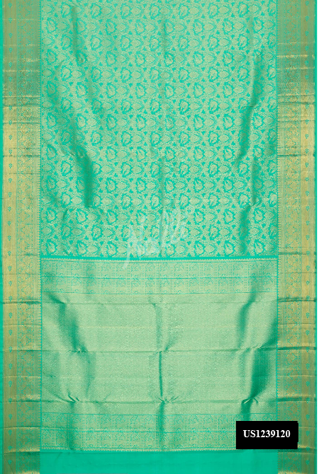Sea Green Kanchipuram Silk Saree