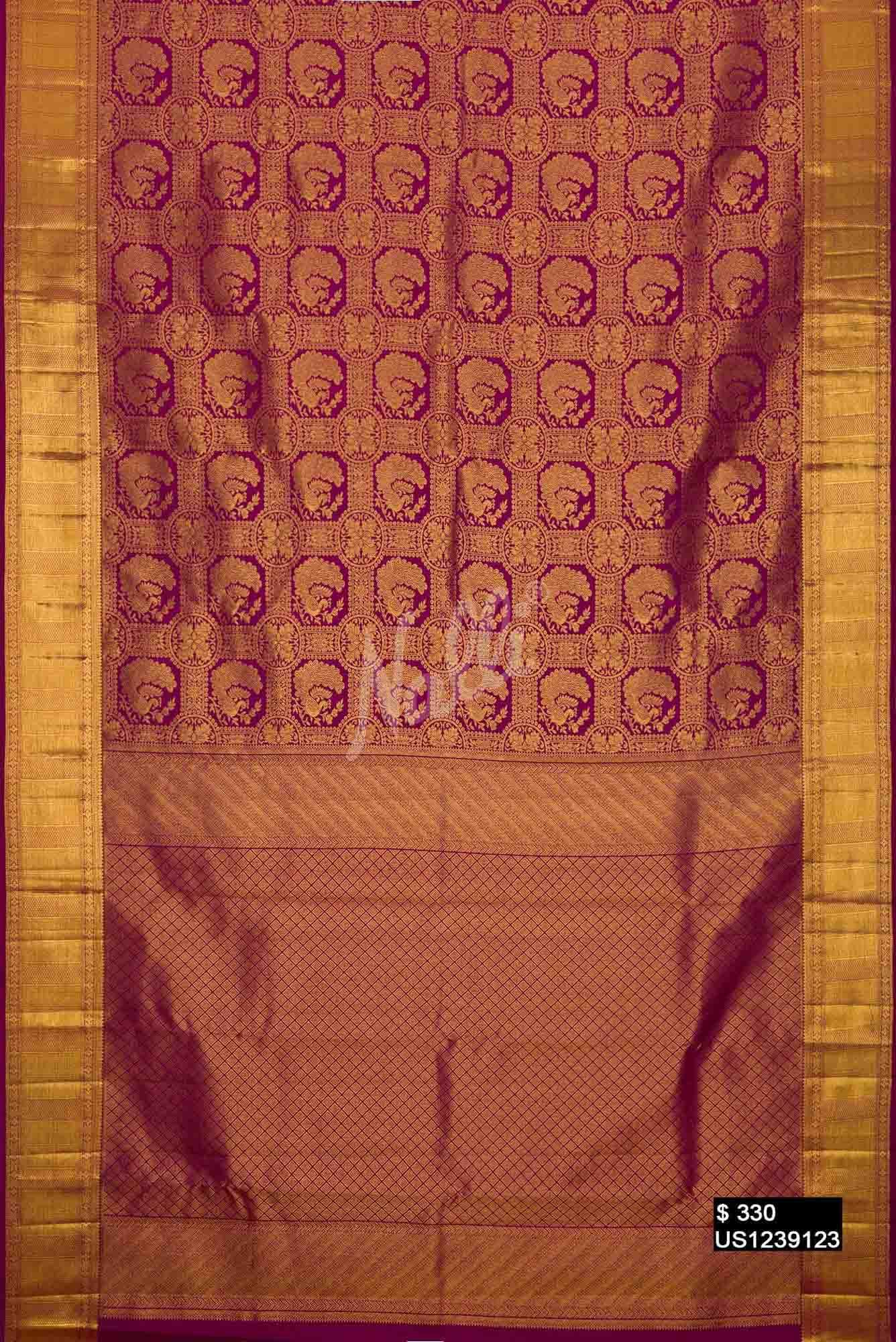 Magenta Kanchipuram Silk Saree