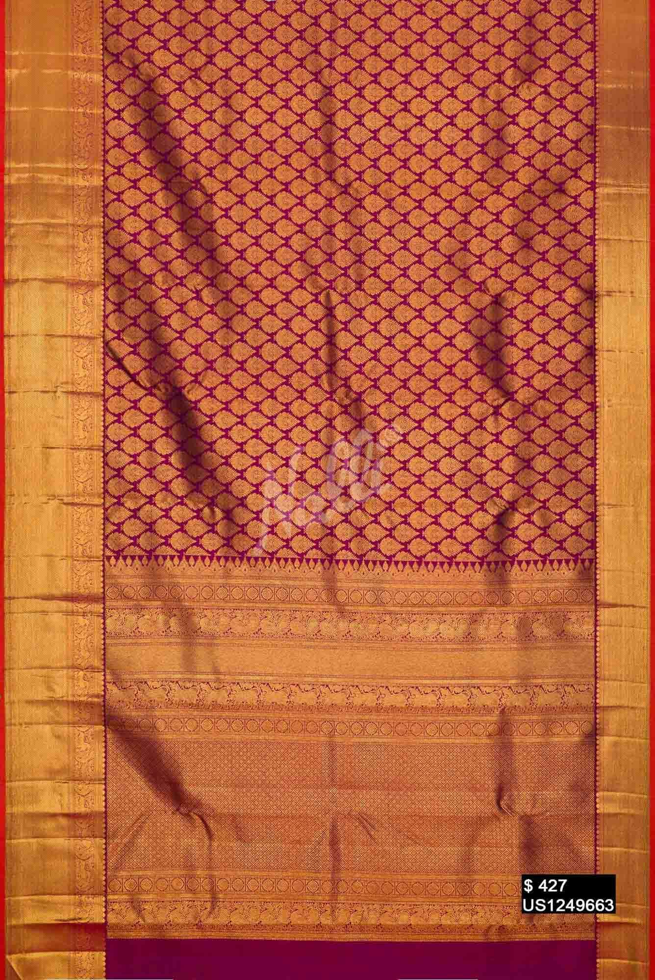 Purple Kanchipuram Silk Saree