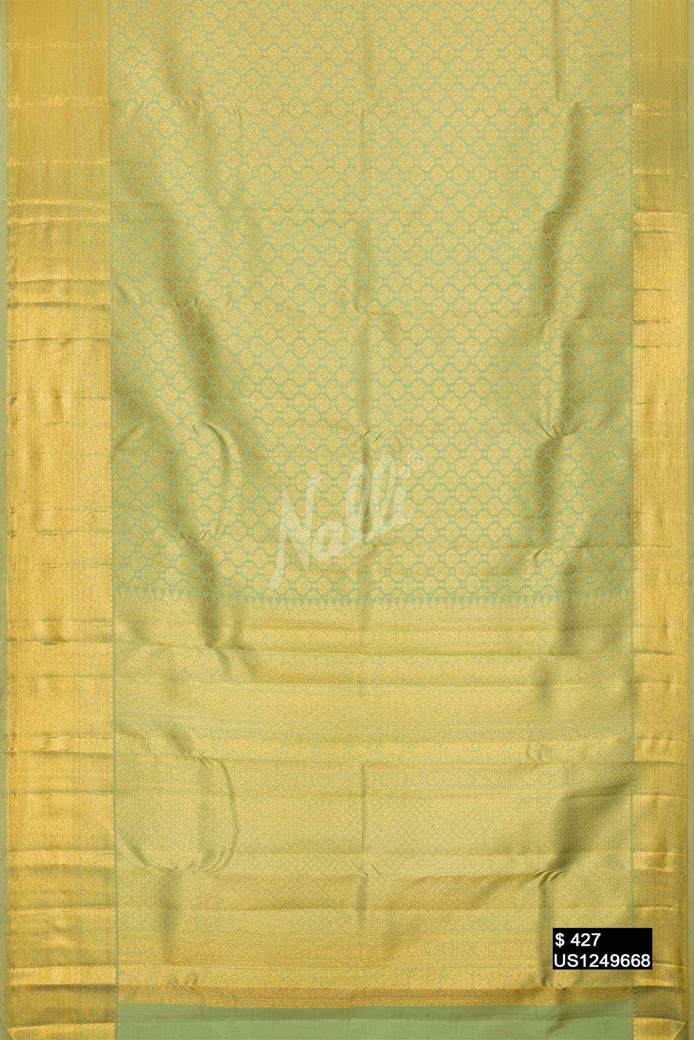 Pista Green Kanchipuram Silk Saree