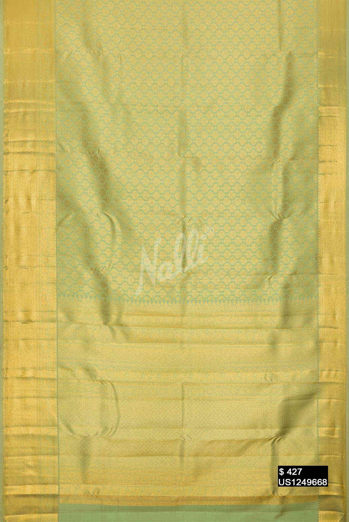 Pista Green Kanchipuram Silk Saree