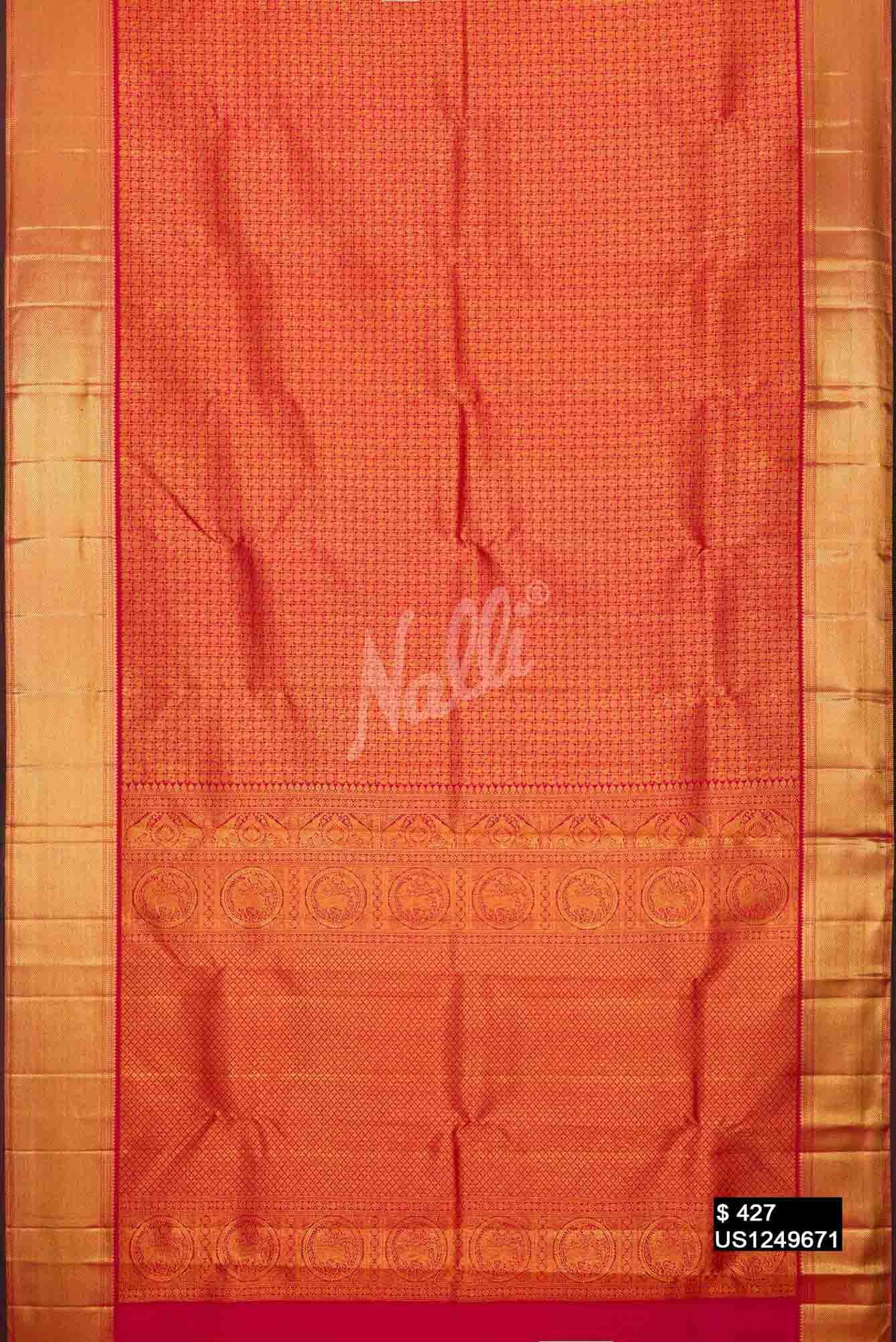 Dark Pink Kanchipuram Silk Saree