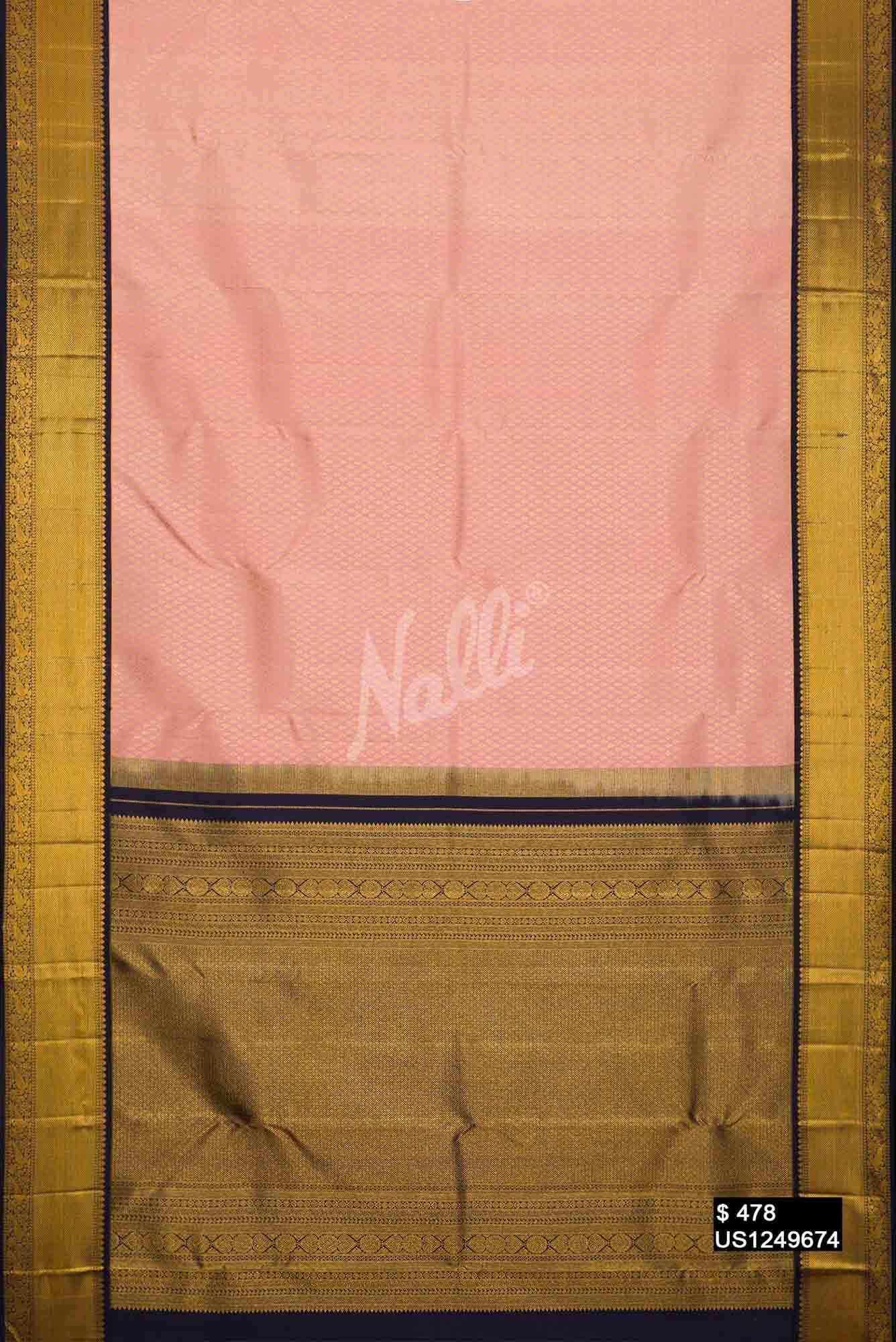 Peach Kanchipuram Silk Saree