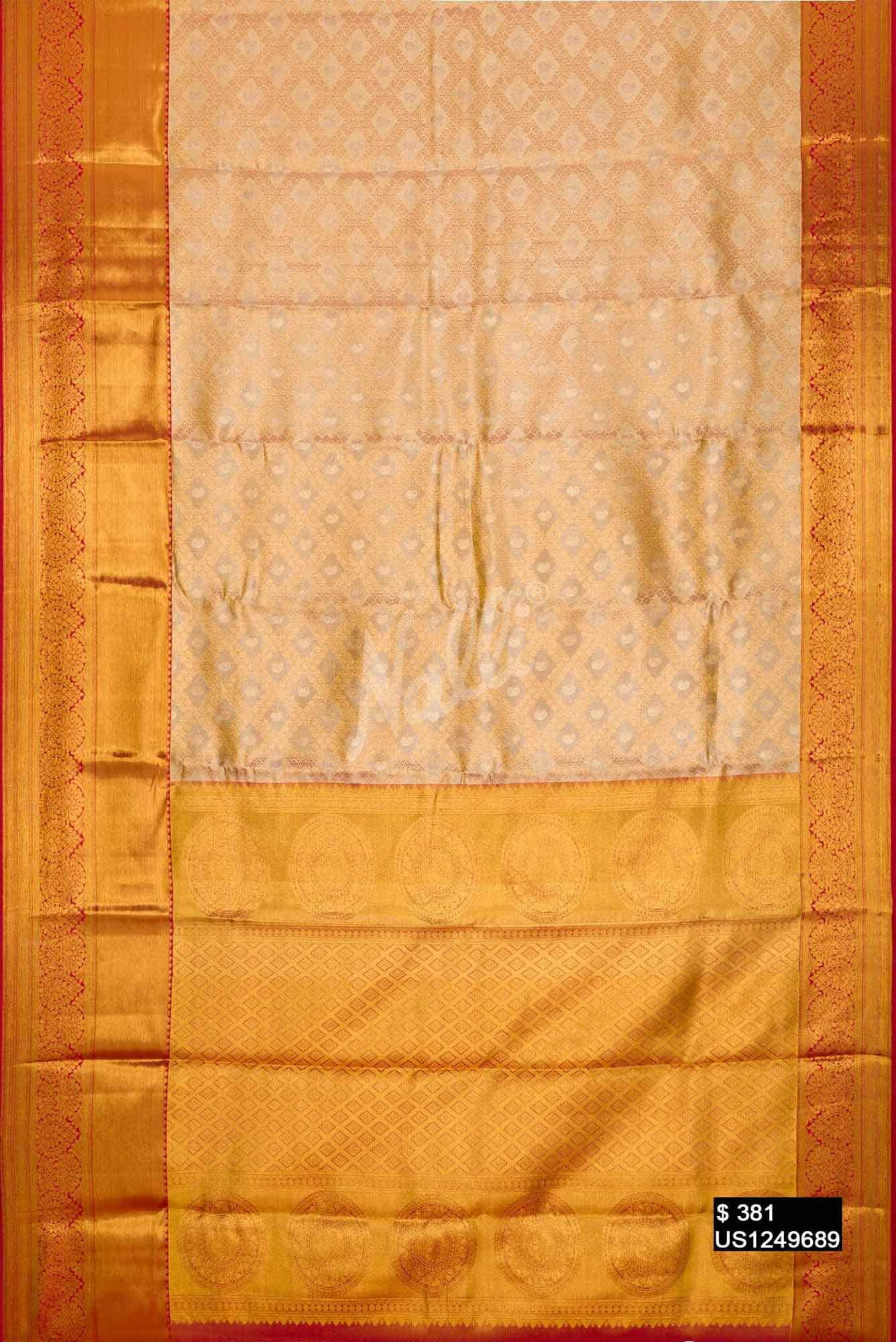 Gold Kanchipuram Tissue Silk Saree
