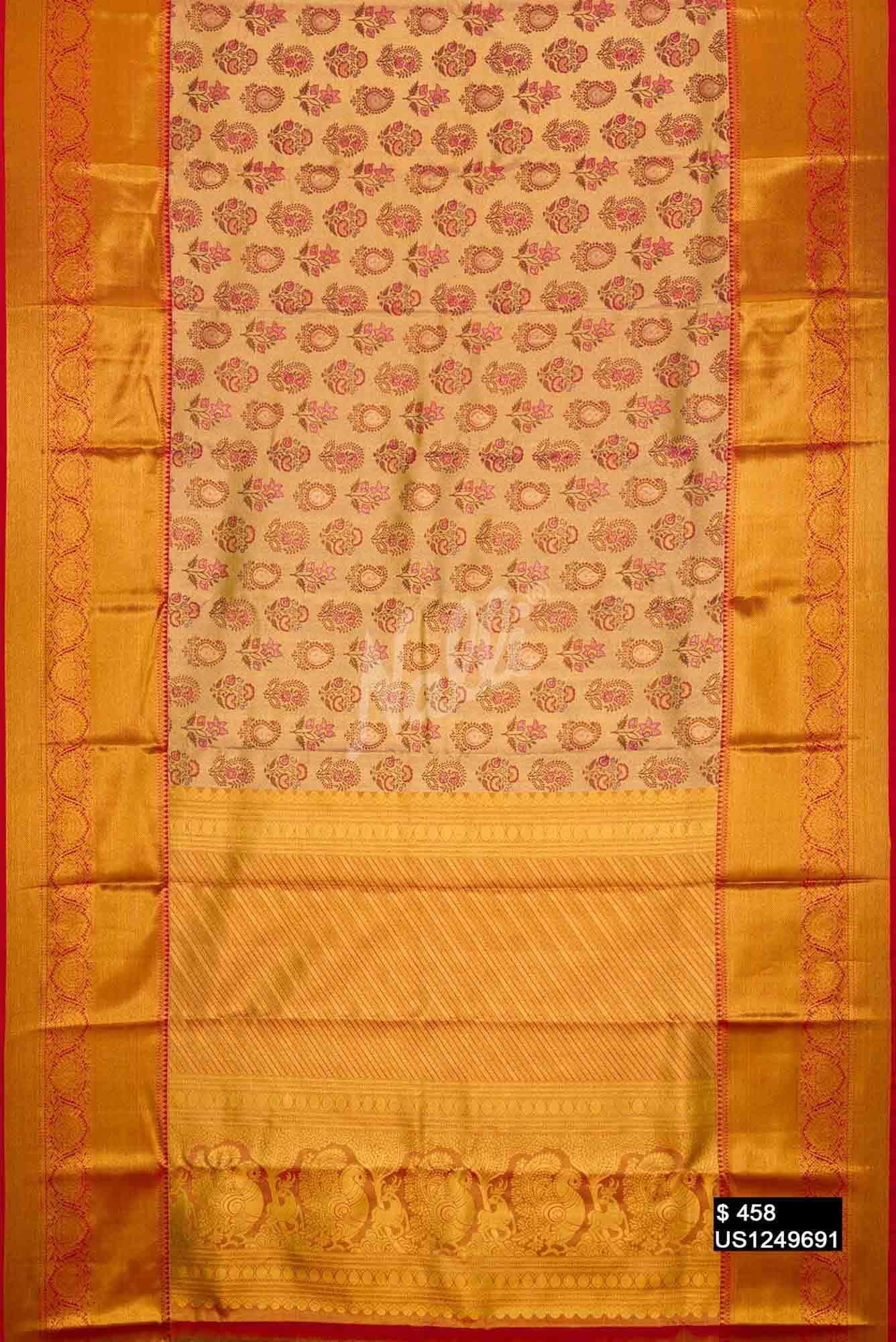 Gold Kanchipuram Tissue Silk Saree