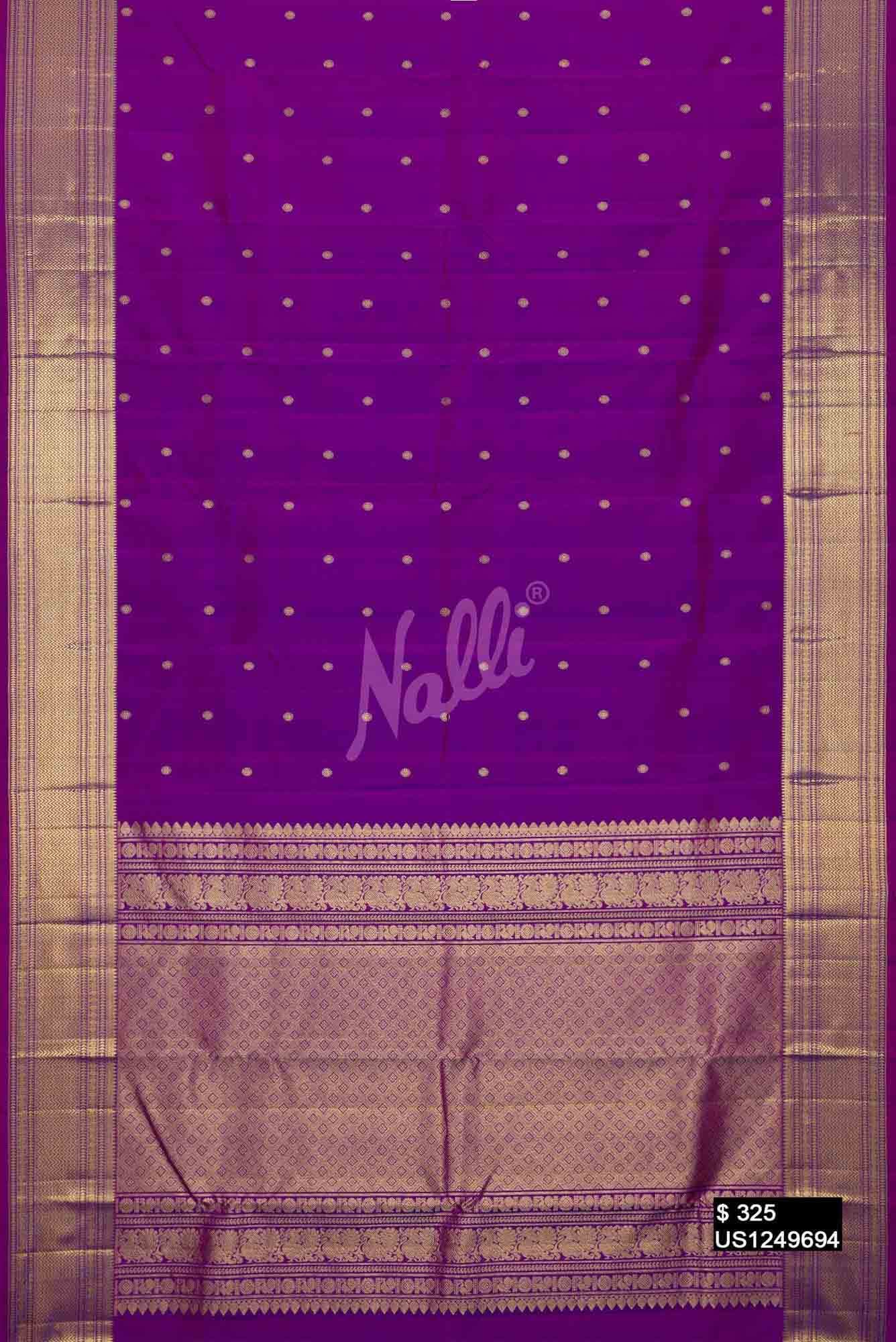 Purple Kanchipuram Silk Saree