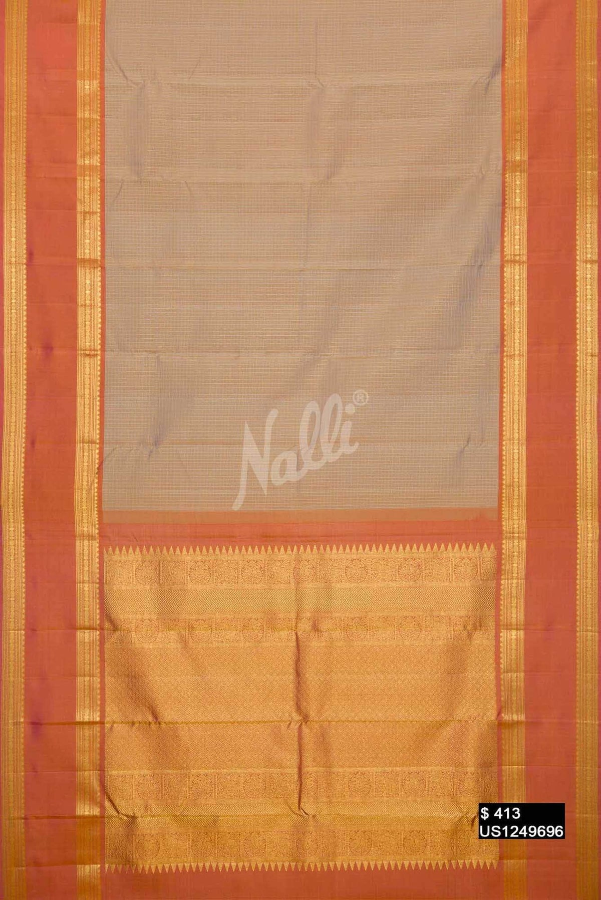 Sandal Kanchipuram Silk Saree