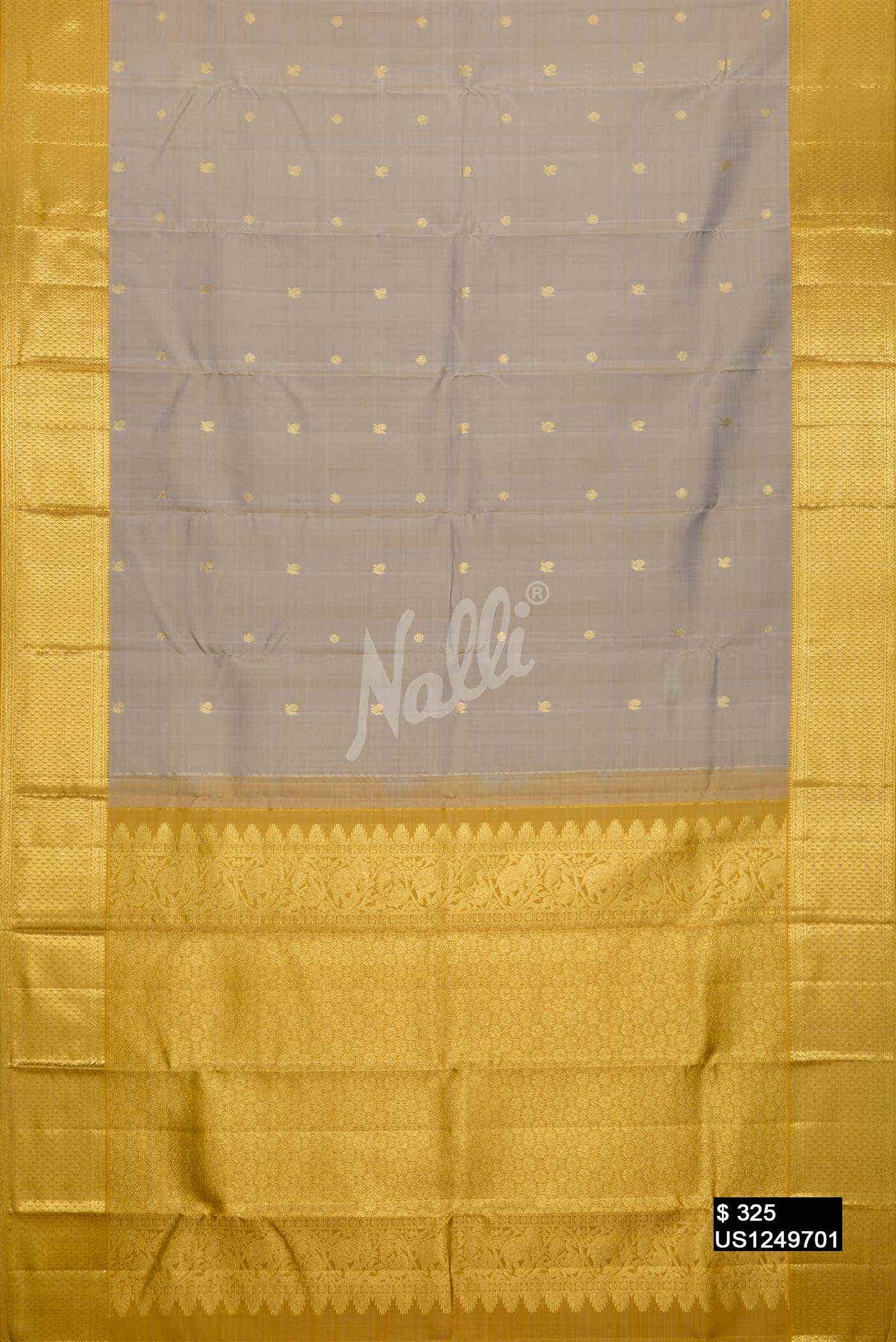 Grey Kanchipuram Silk Saree