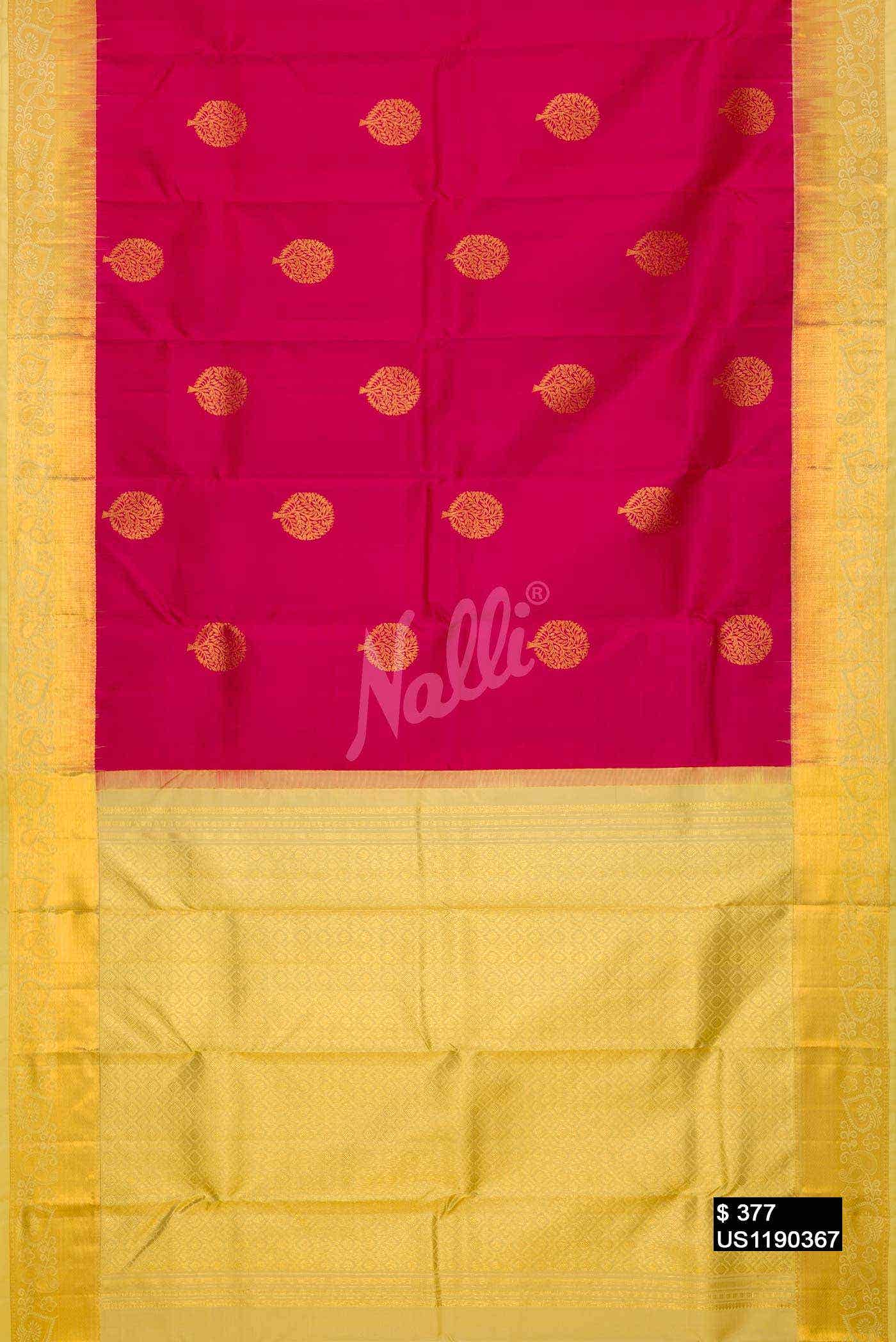Dark Pink Kanchipuram Silk Saree