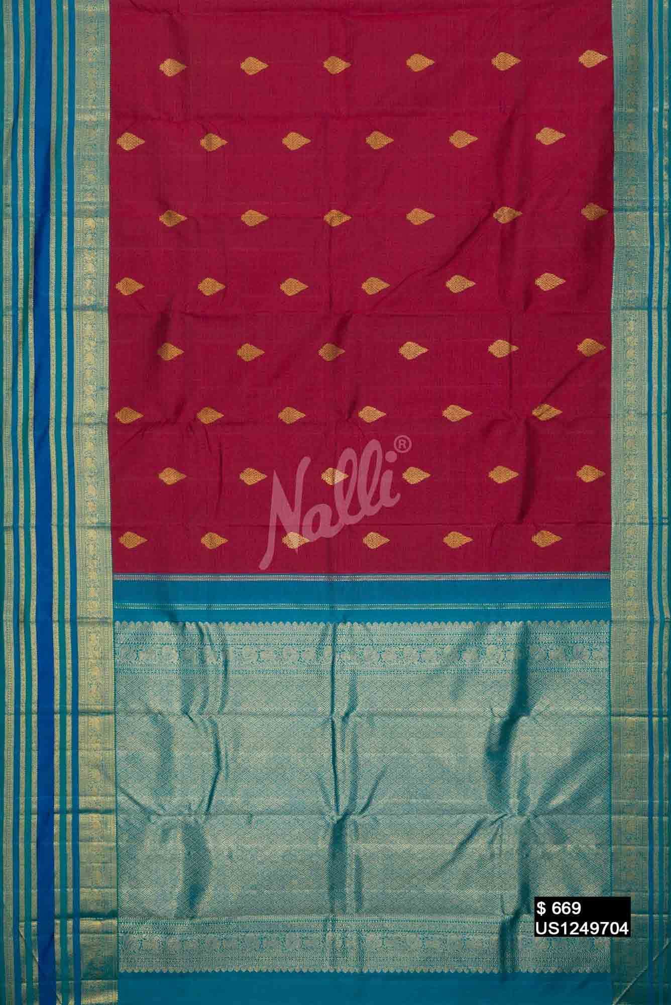 Maroon Kanchipuram Silk Saree