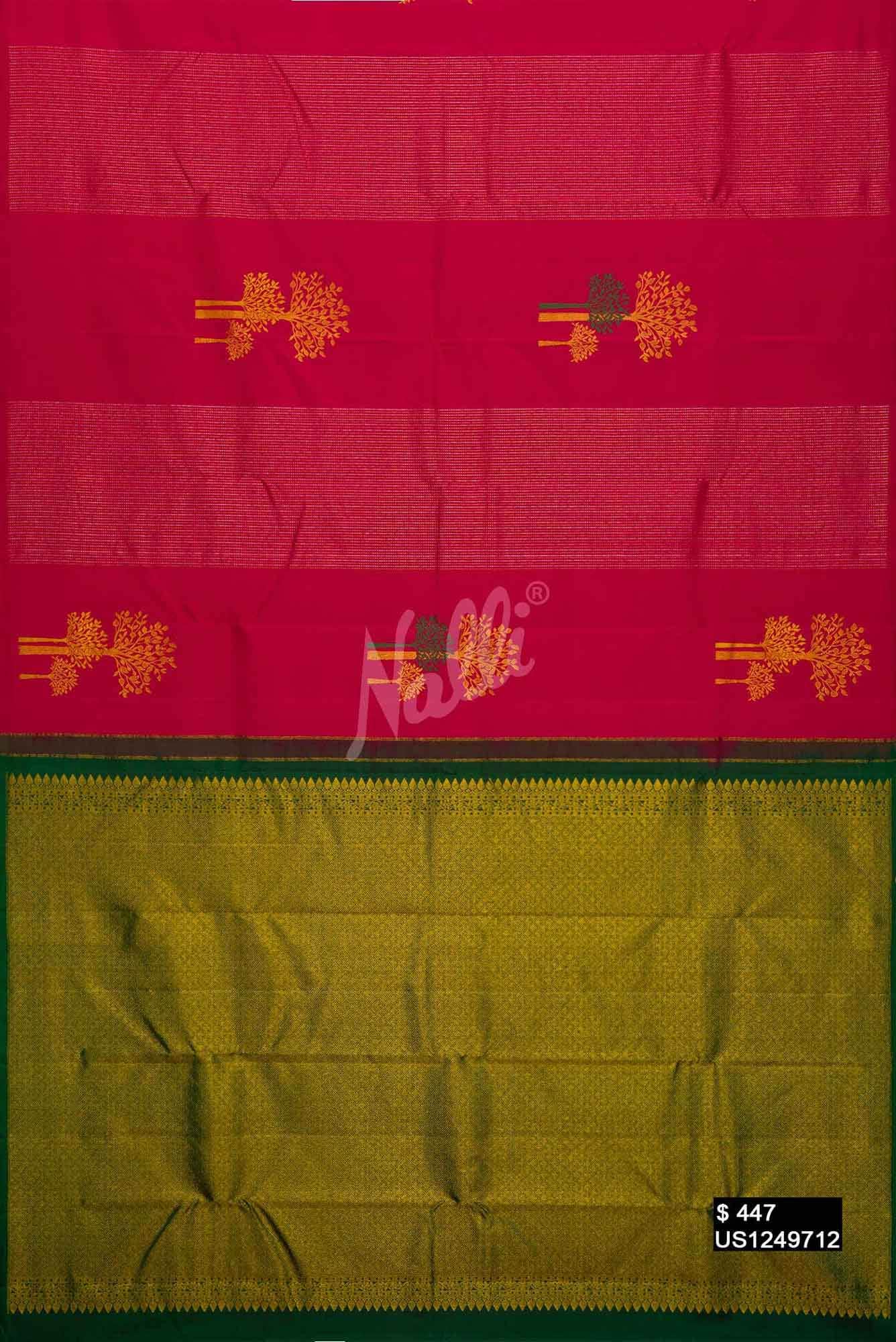 Dark Pink Kanchipuram Silk Saree