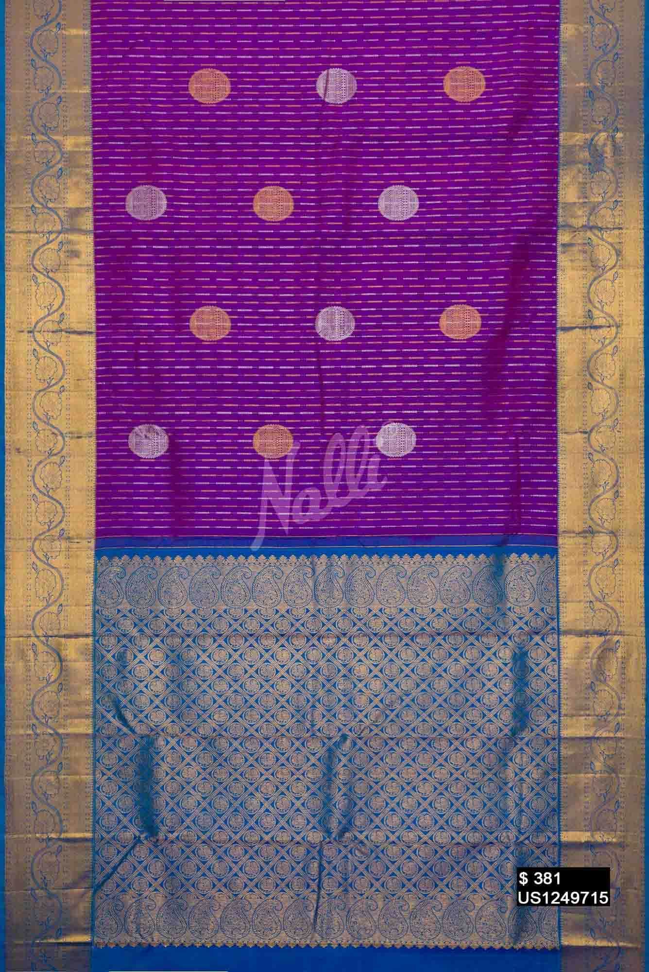 Purple Kanchipuram Silk Saree