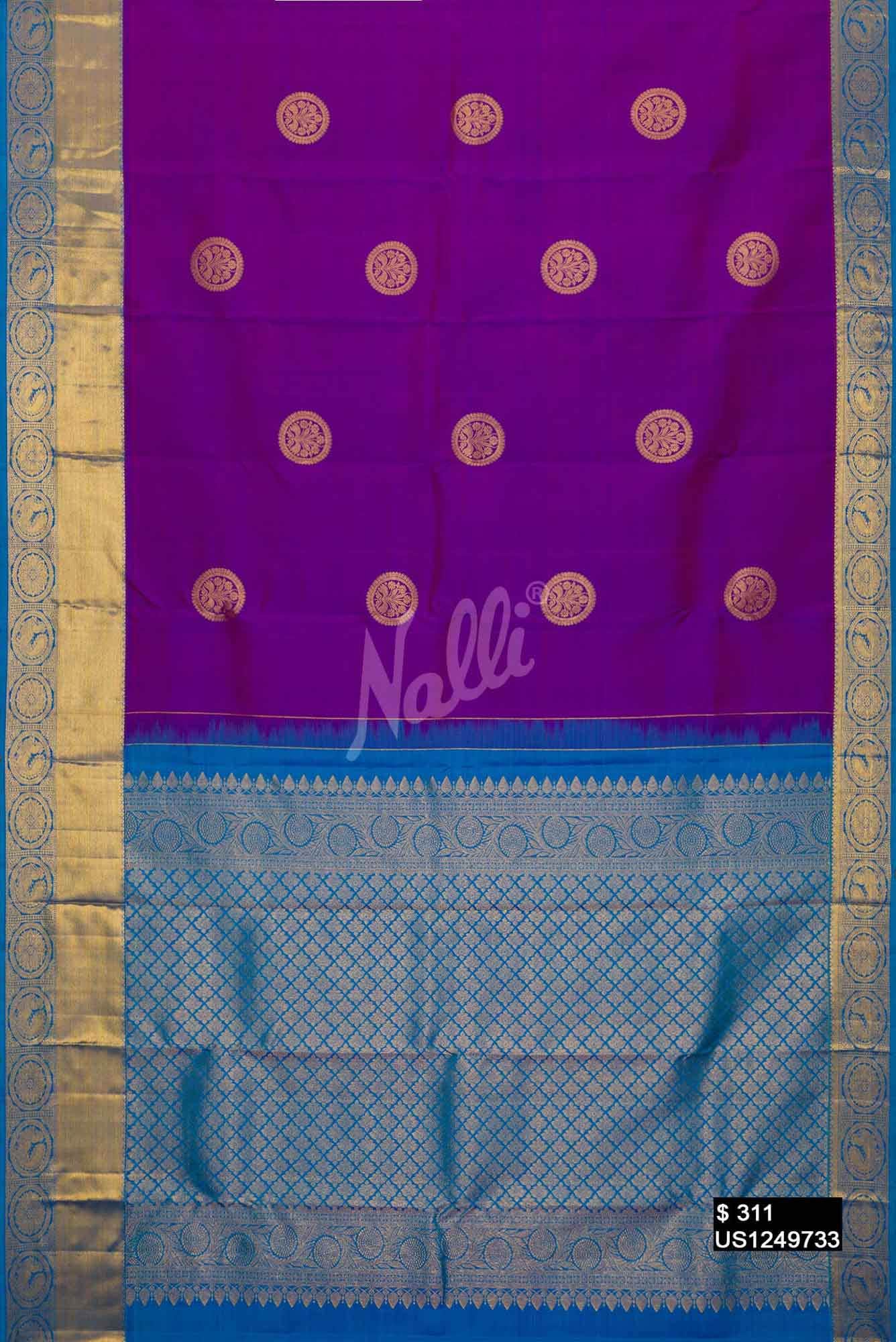 Purple Kanchipuram Silk Saree