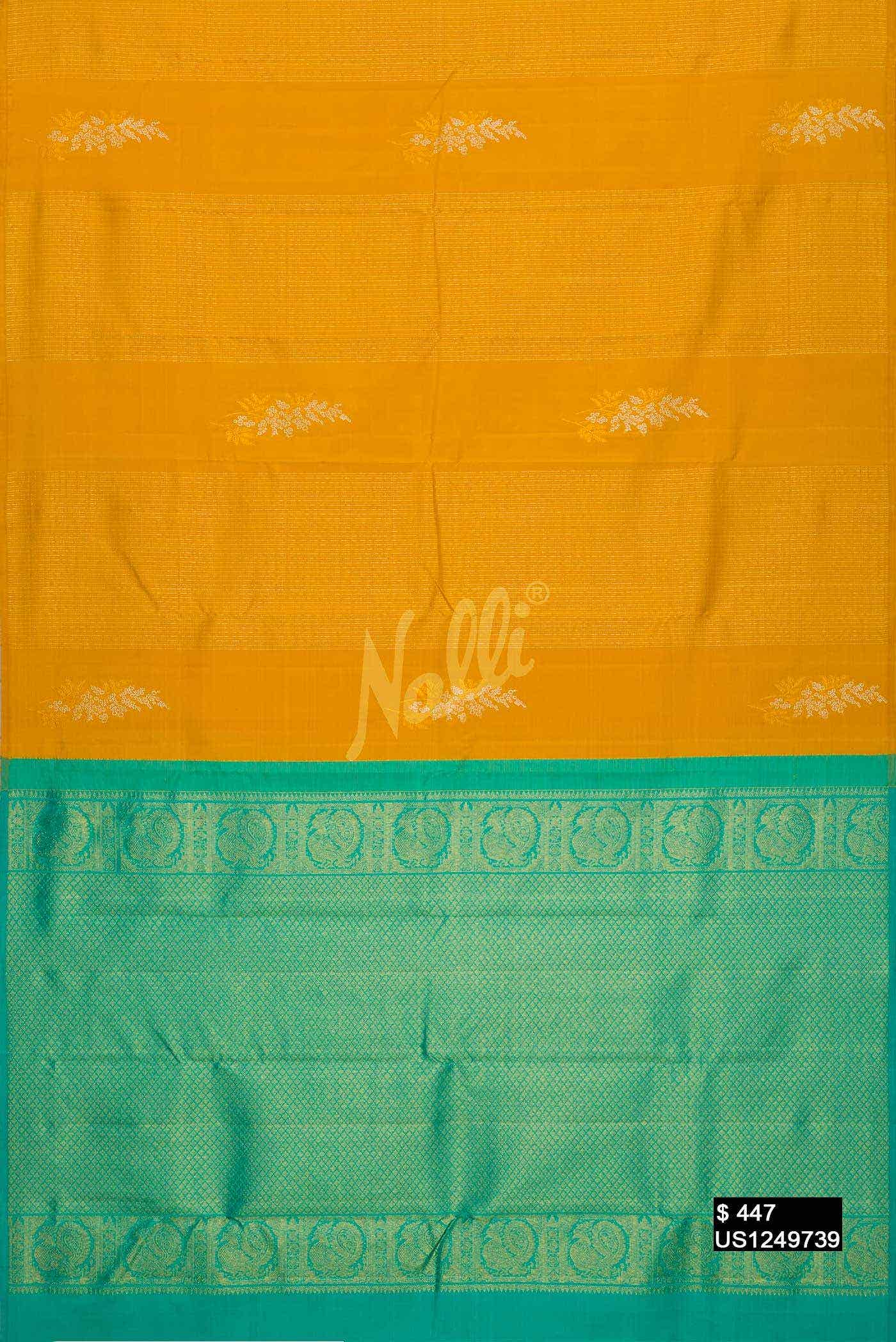Yellow Kanchipuram Silk Saree