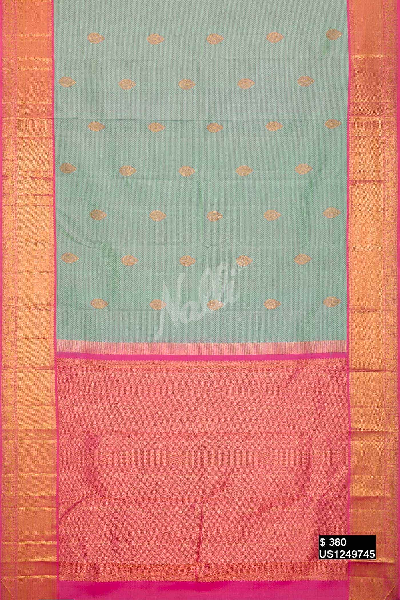 Sea Green Kanchipuram Silk Saree