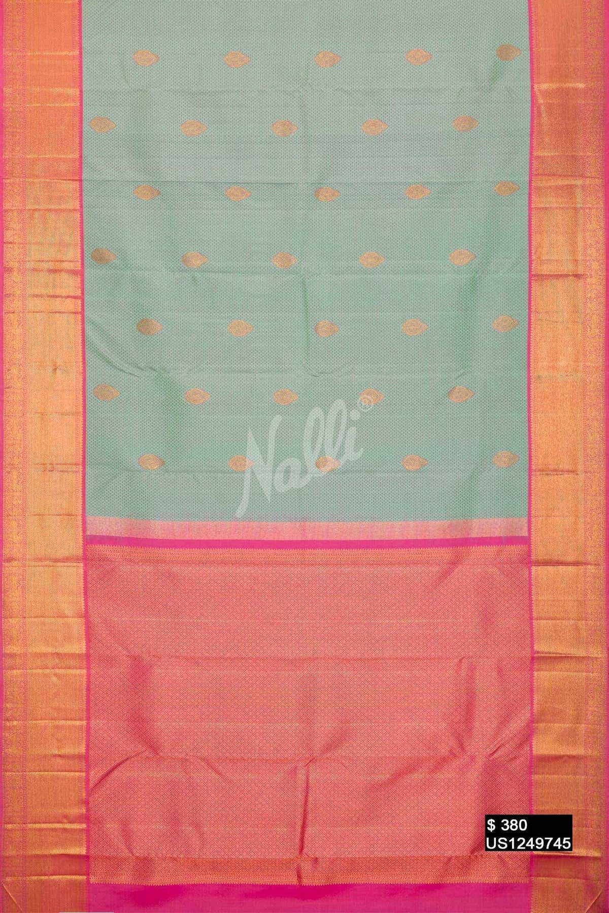 Sea Green Kanchipuram Silk Saree