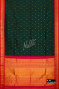 Bottle Green Kanchipuram Silk Saree
