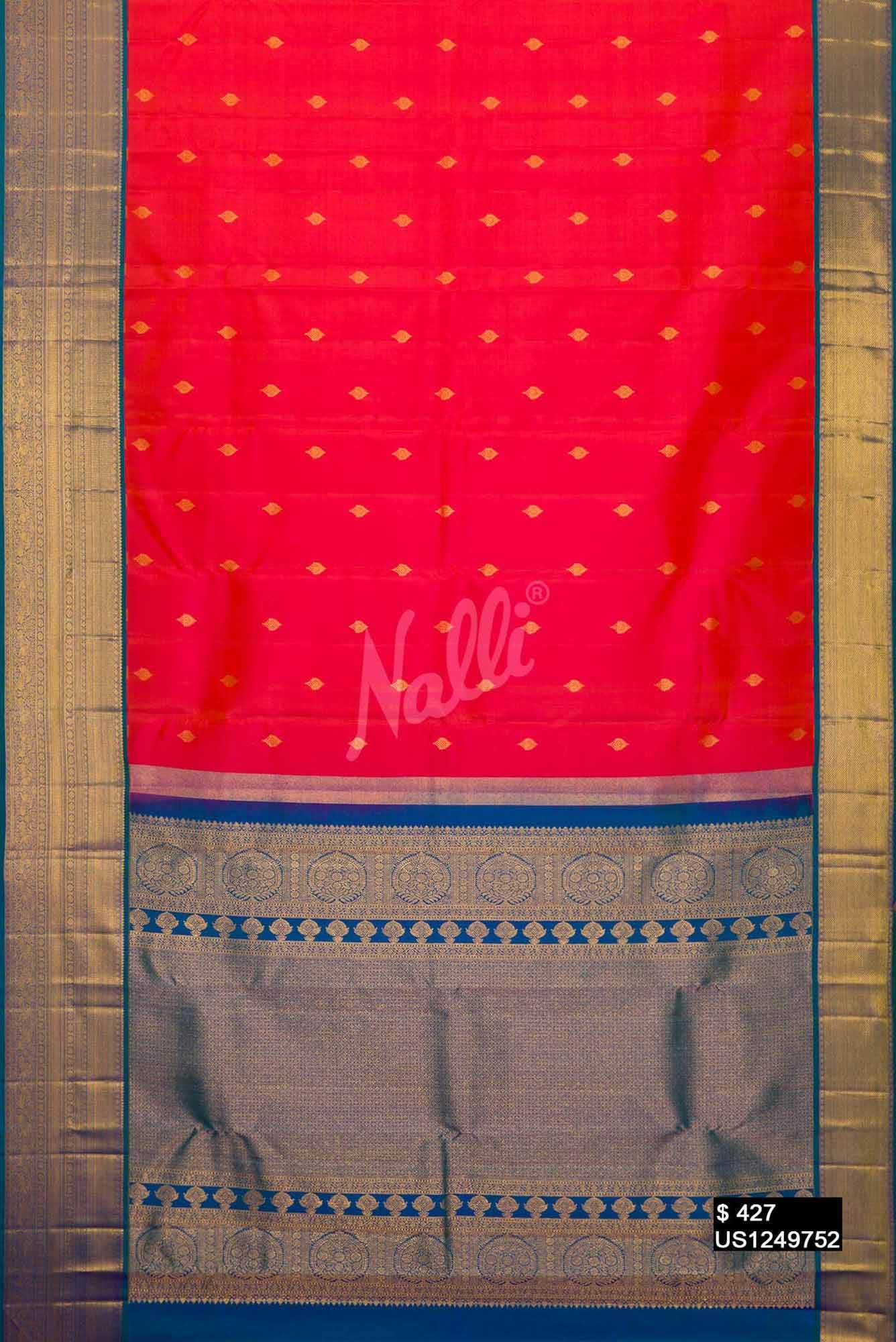 Orange Kanchipuram Silk Saree