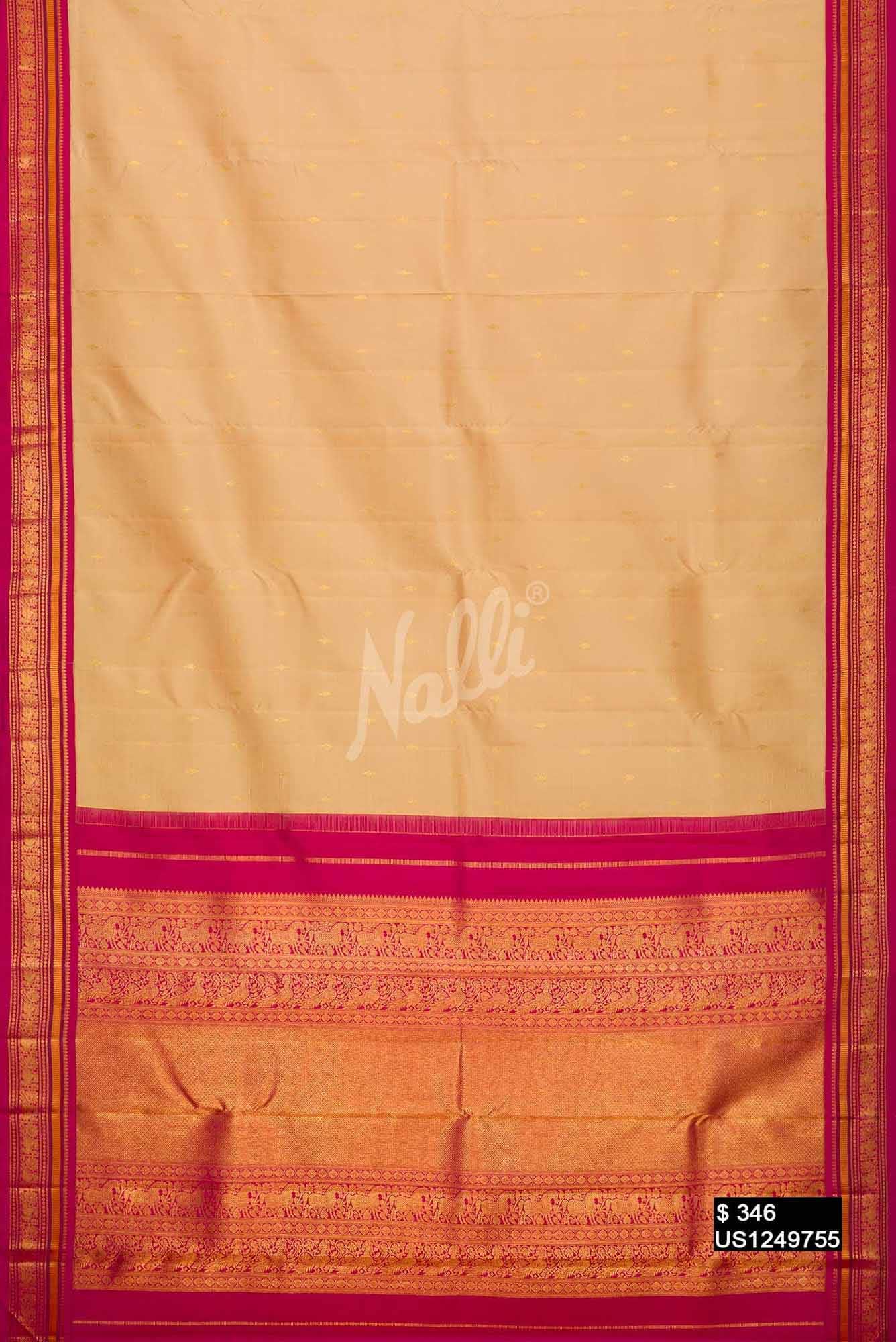 Sandal Kanchipuram Silk Saree