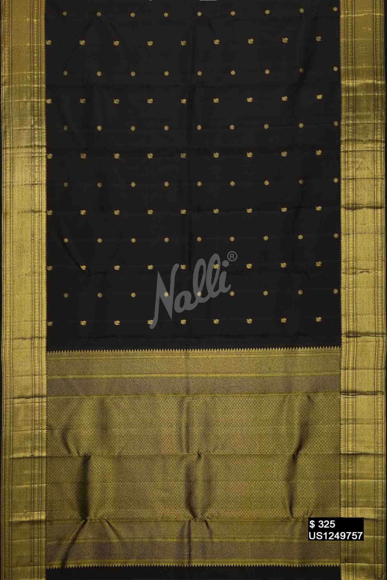 Black Kanchipuram Silk Saree