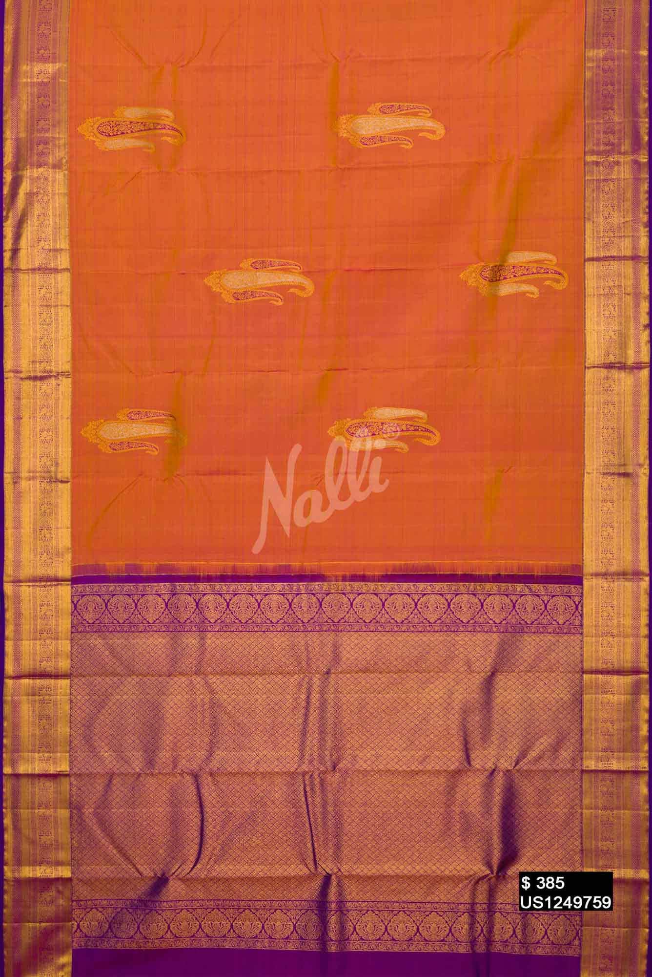 Mustard Kanchipuram Silk Saree