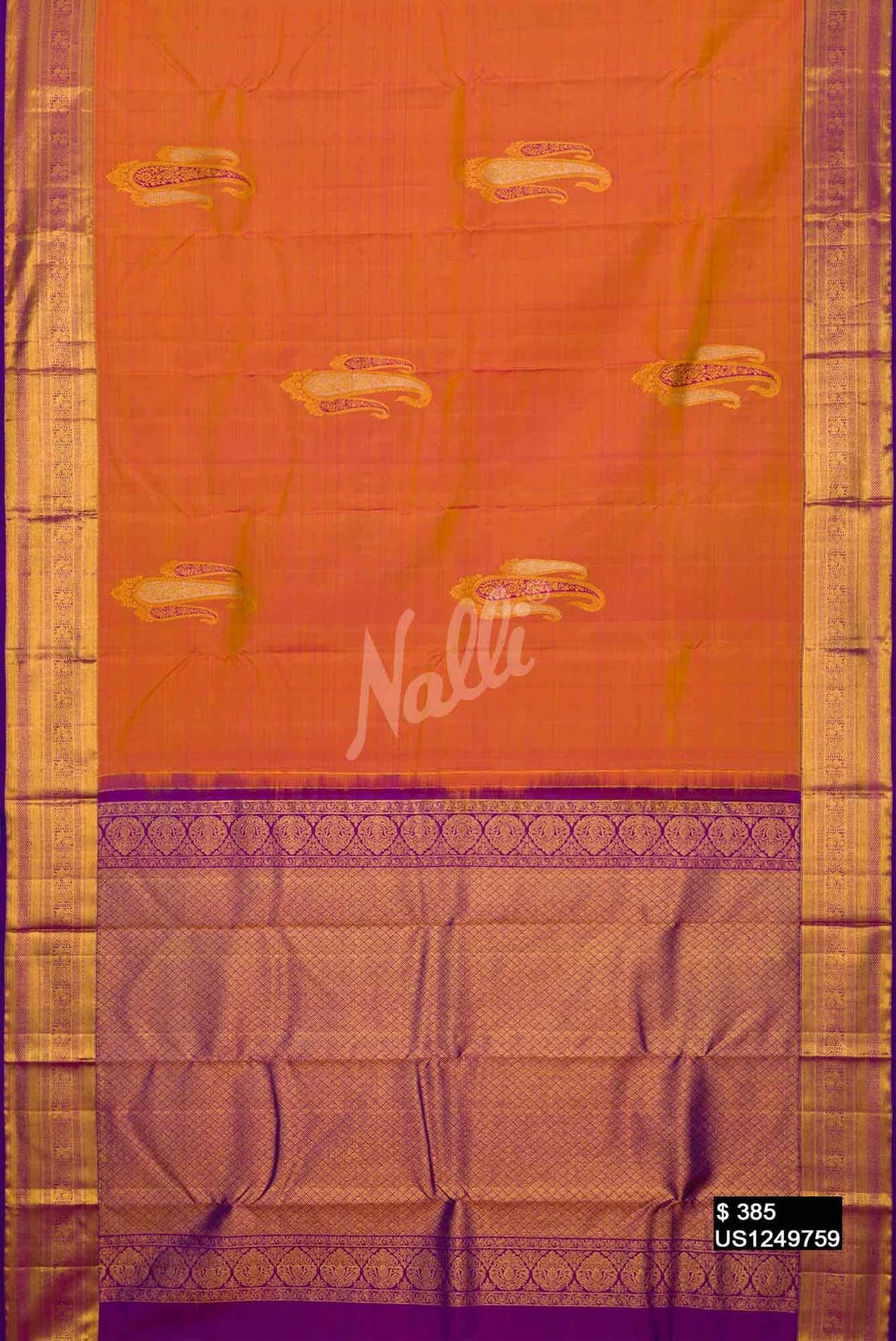 Mustard Kanchipuram Silk Saree