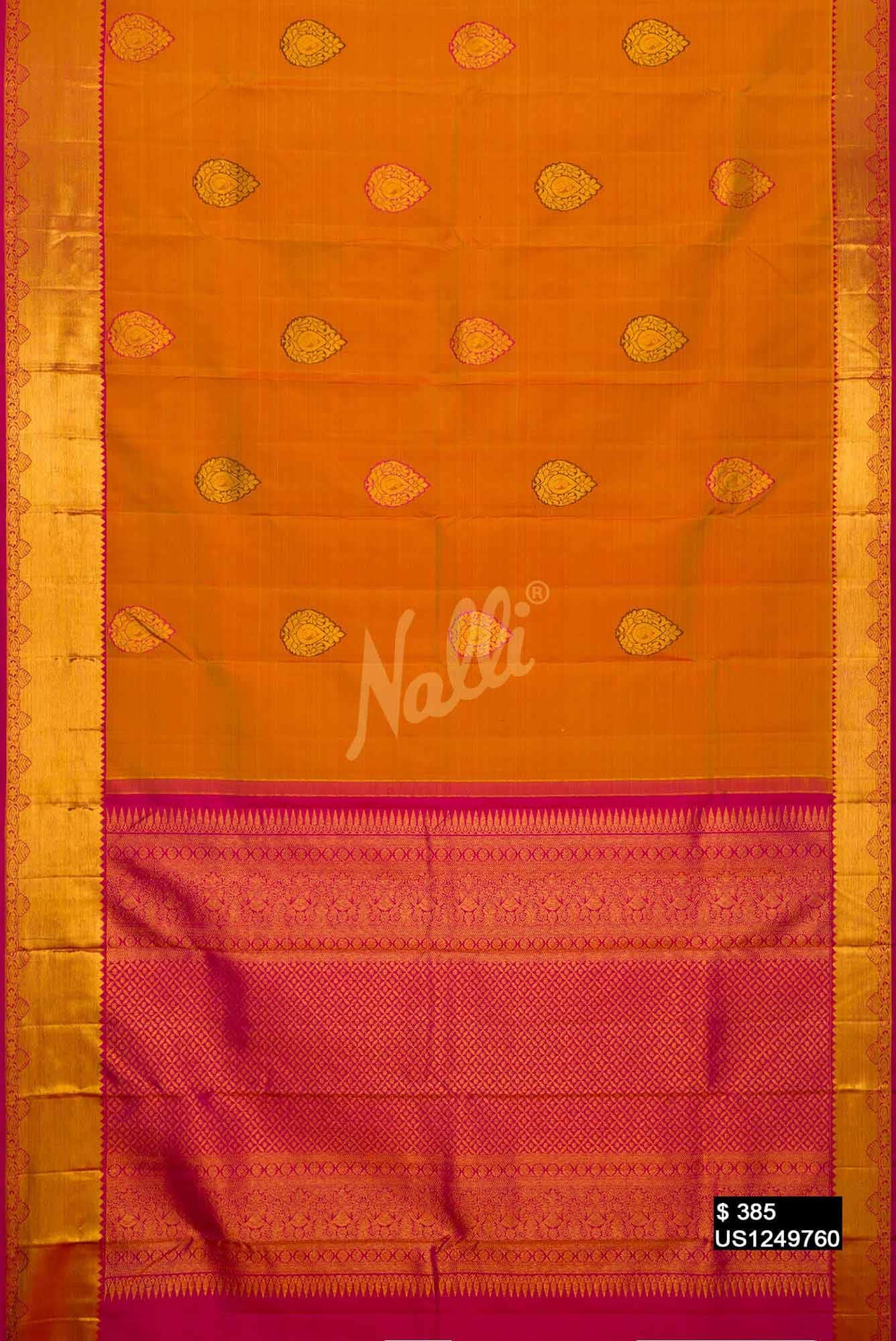 Mustard Kanchipuram Silk Saree