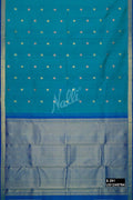 Peacock Blue Kanchipuram Silk Saree