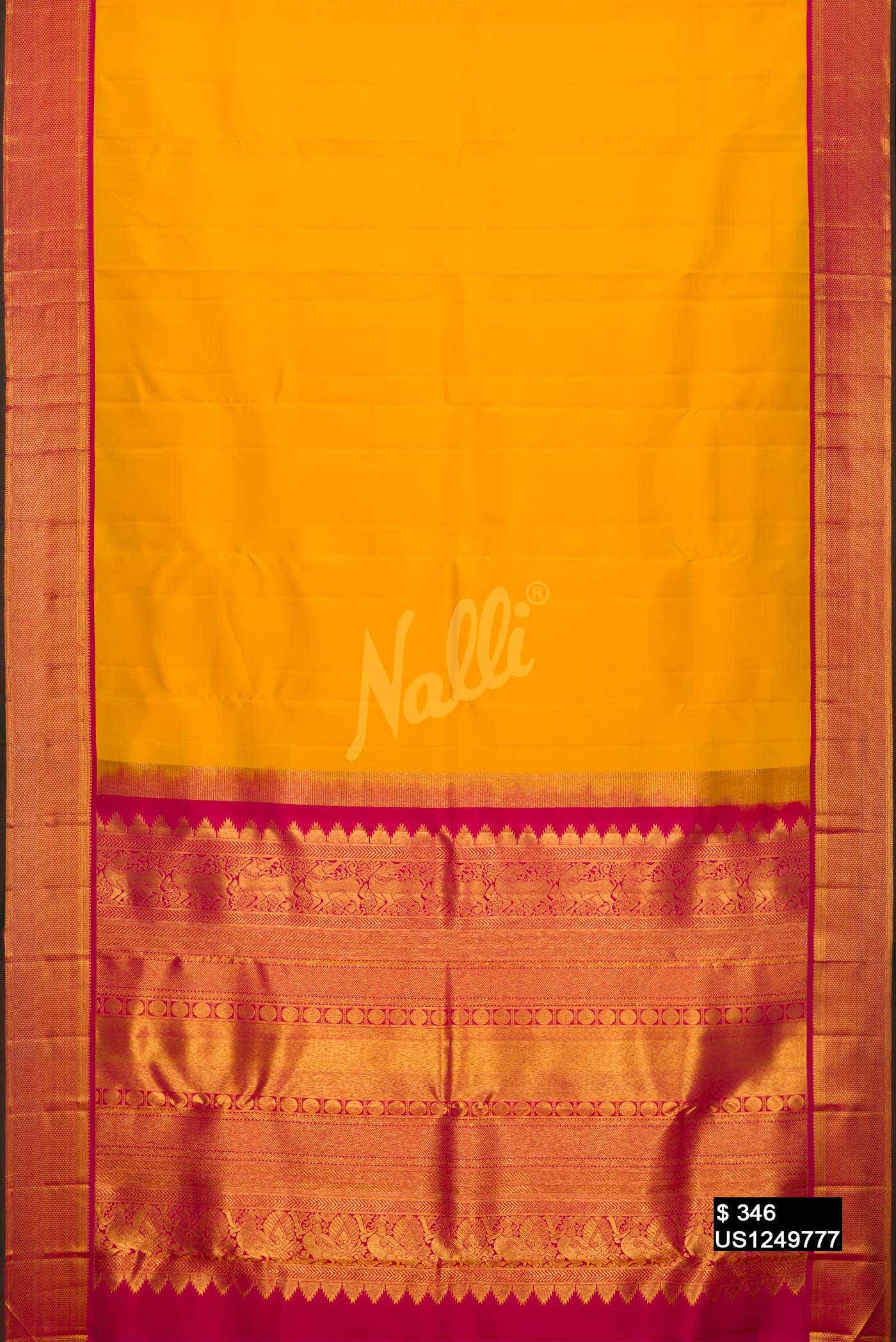 Mustard Kanchipuram Silk Saree