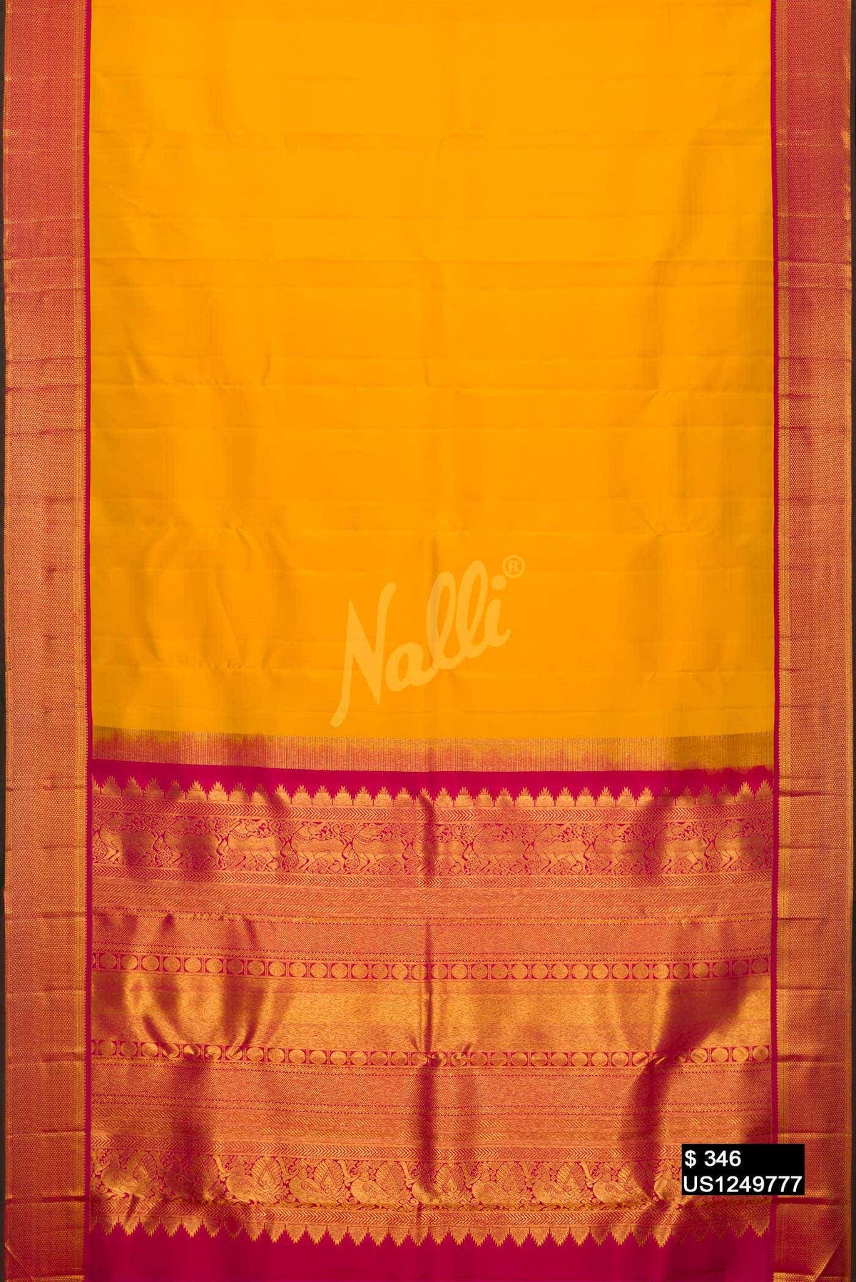 Mustard Kanchipuram Silk Saree