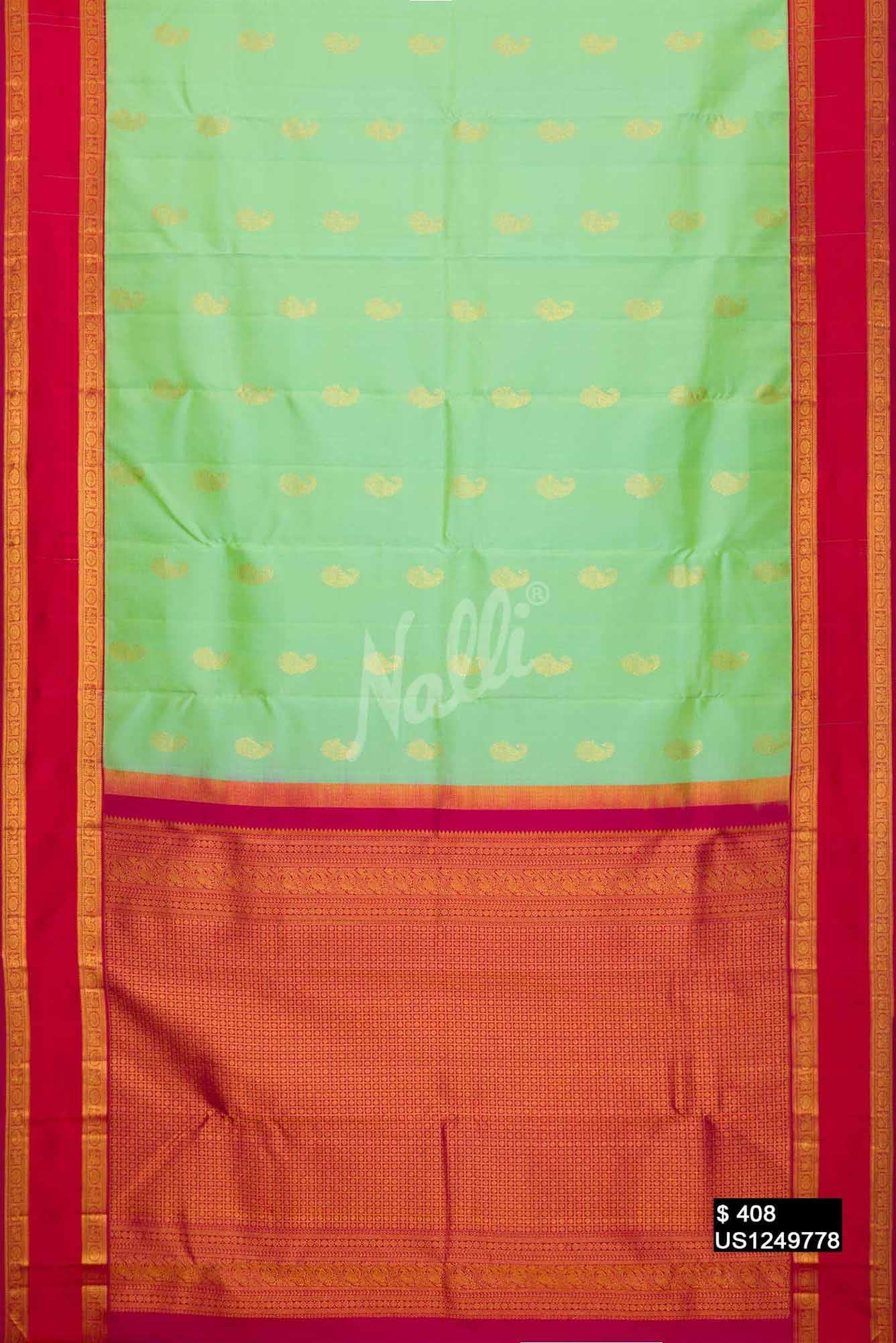Parrot Green Kanchipuram Silk Saree