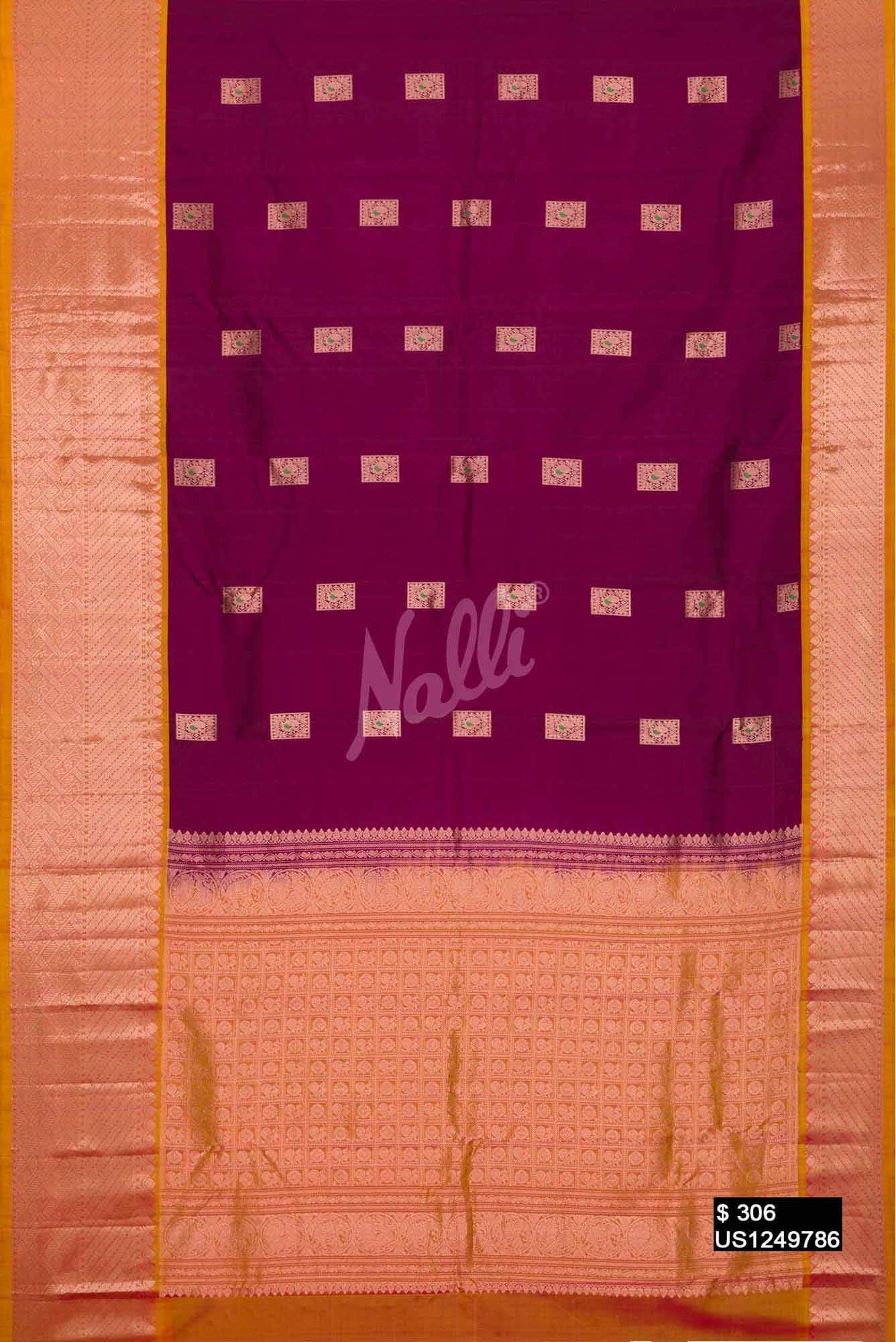 Purple Kanchipuram Silk Saree