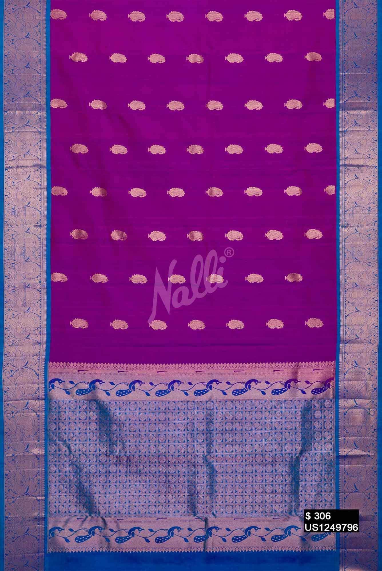 Purple Kanchipuram Silk Saree