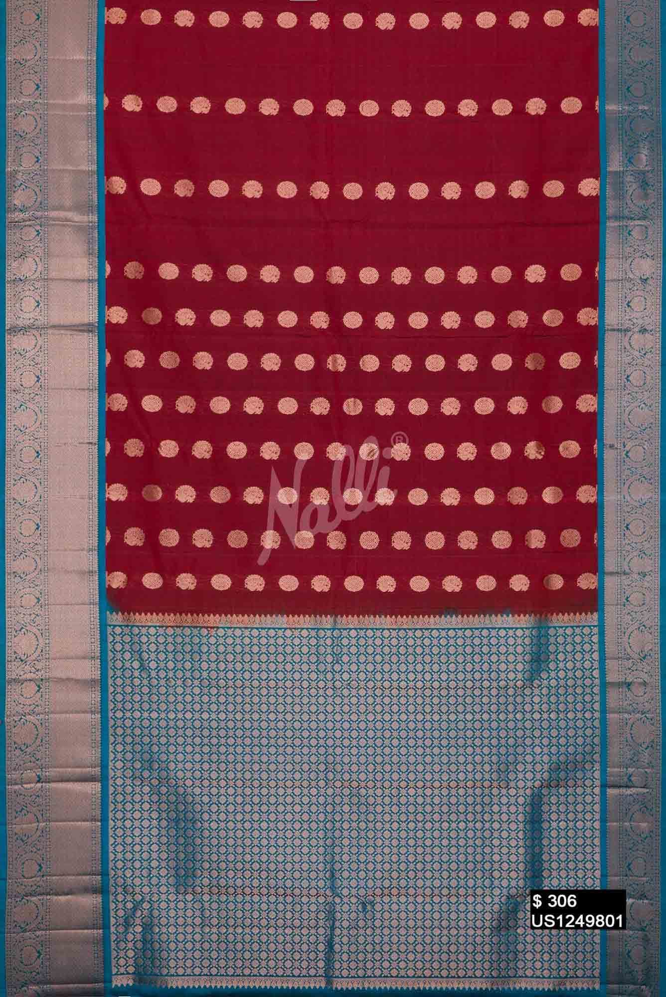 Maroon Kanchipuram Silk Saree