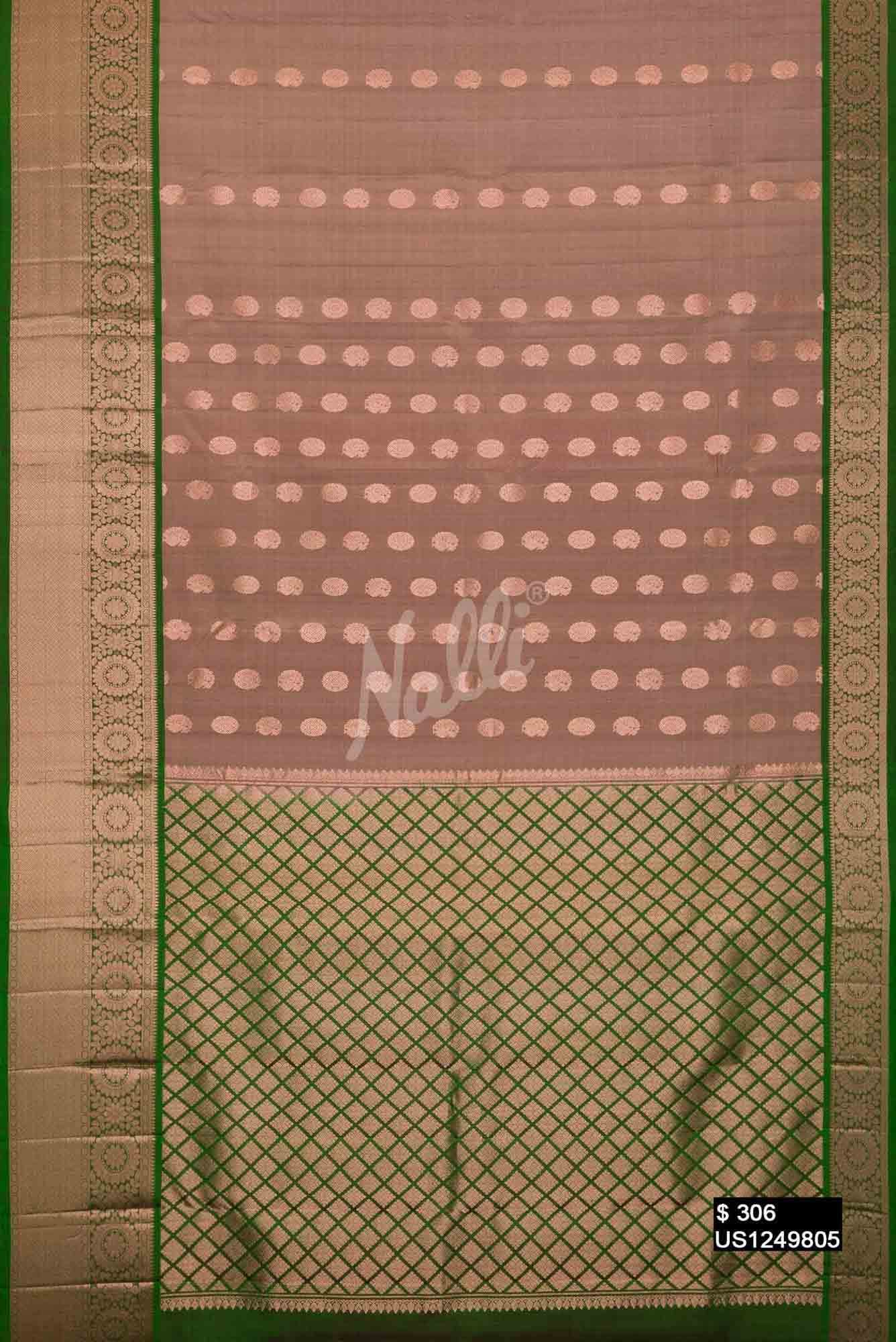 Brown Kanchipuram Silk Saree