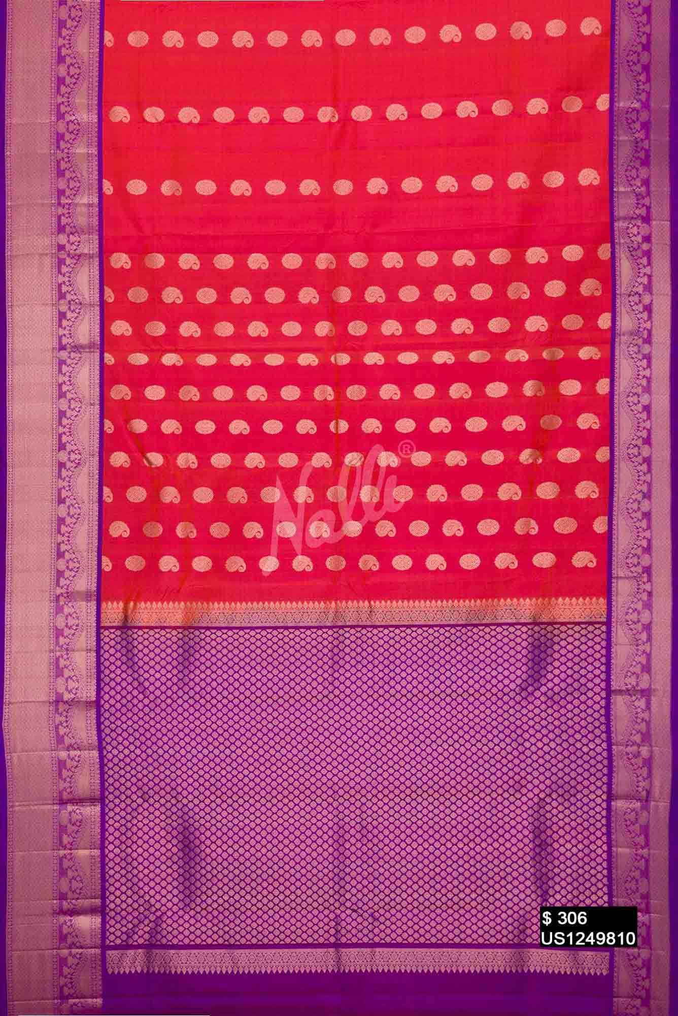Orange Kanchipuram Silk Saree