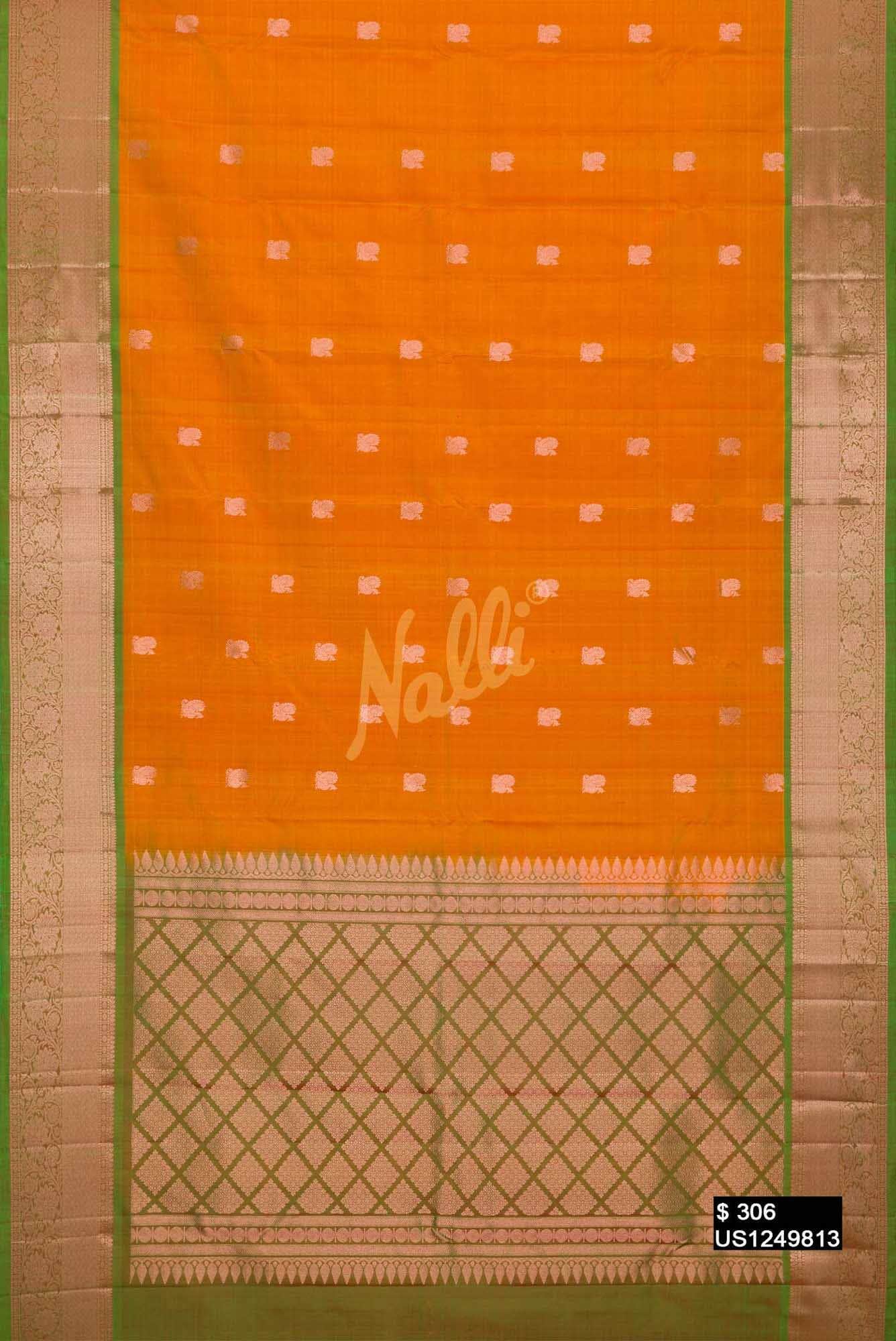 Orange Kanchipuram Silk Saree