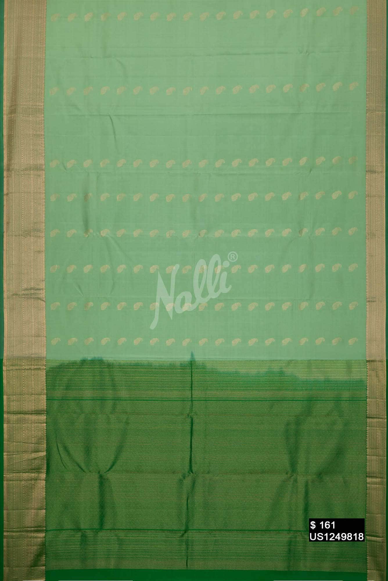 Pista Green Kanchipuram Silk Saree