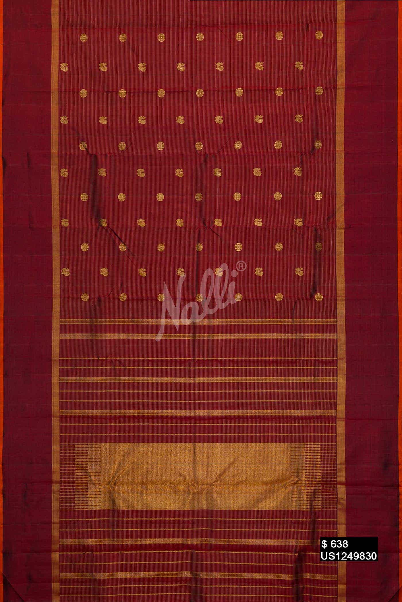 Maroon Kanchipuram Silk Saree