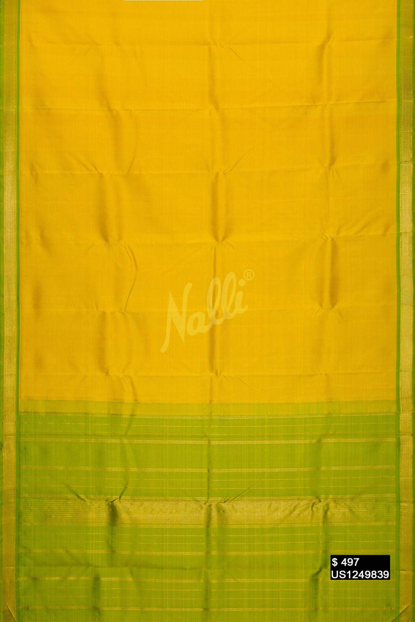 Yellow Kanchipuram Silk Saree