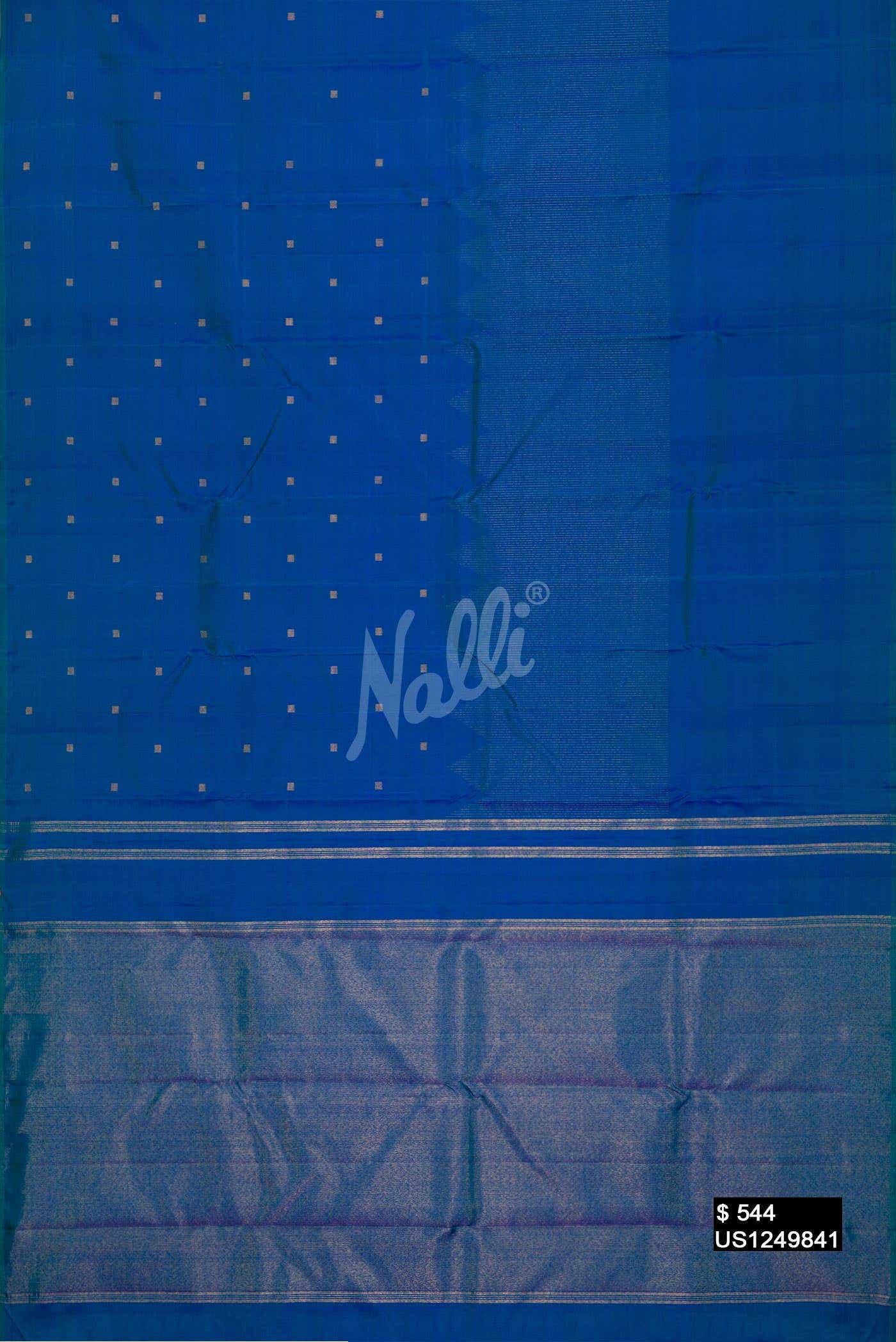 Peacock Blue Kanchipuram Silk Saree