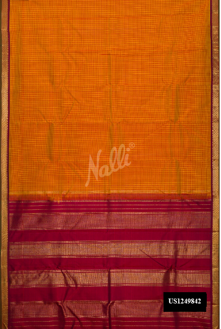Mustard Kanchipuram Silk Saree