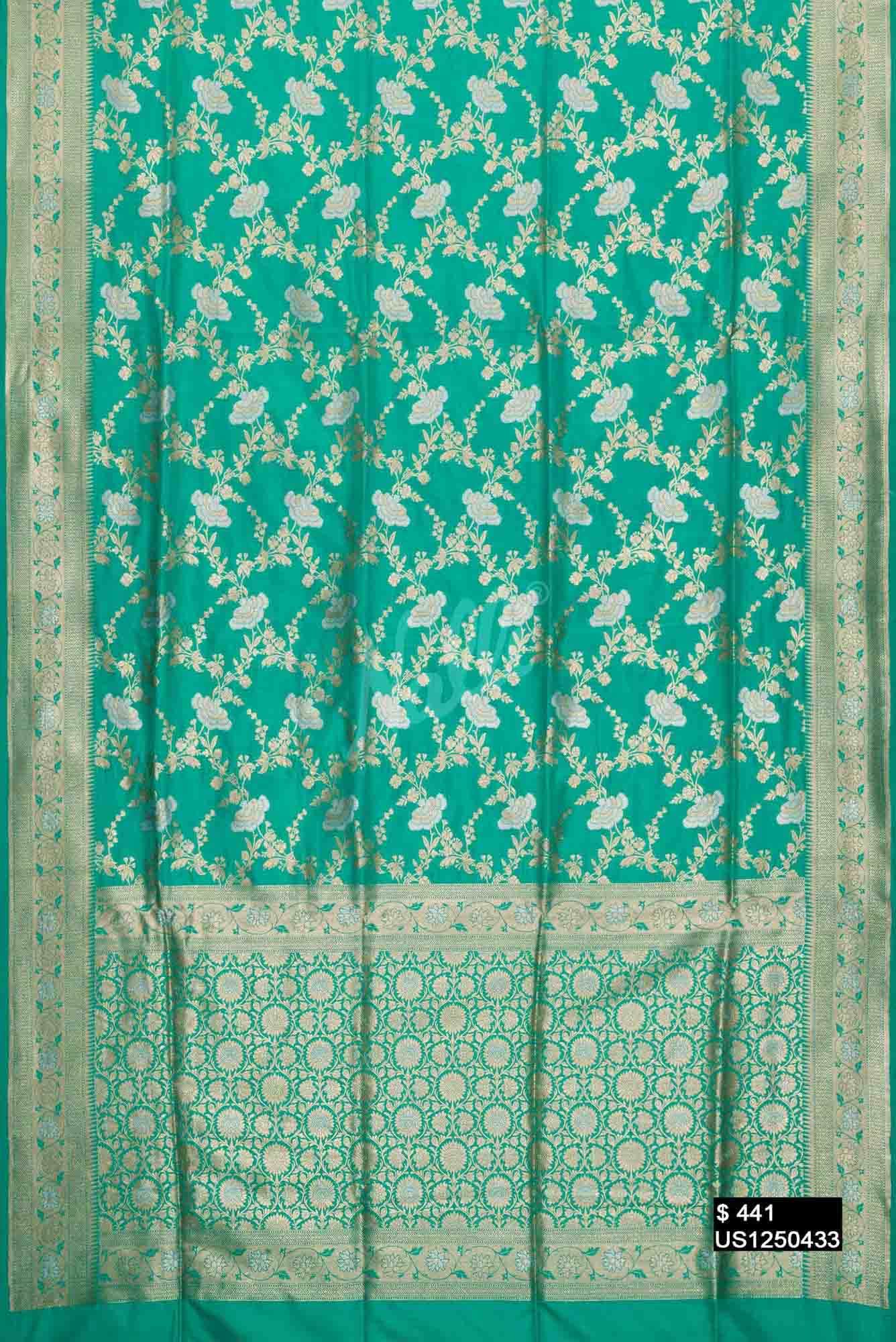 Sea Green Banarasi Silk Saree