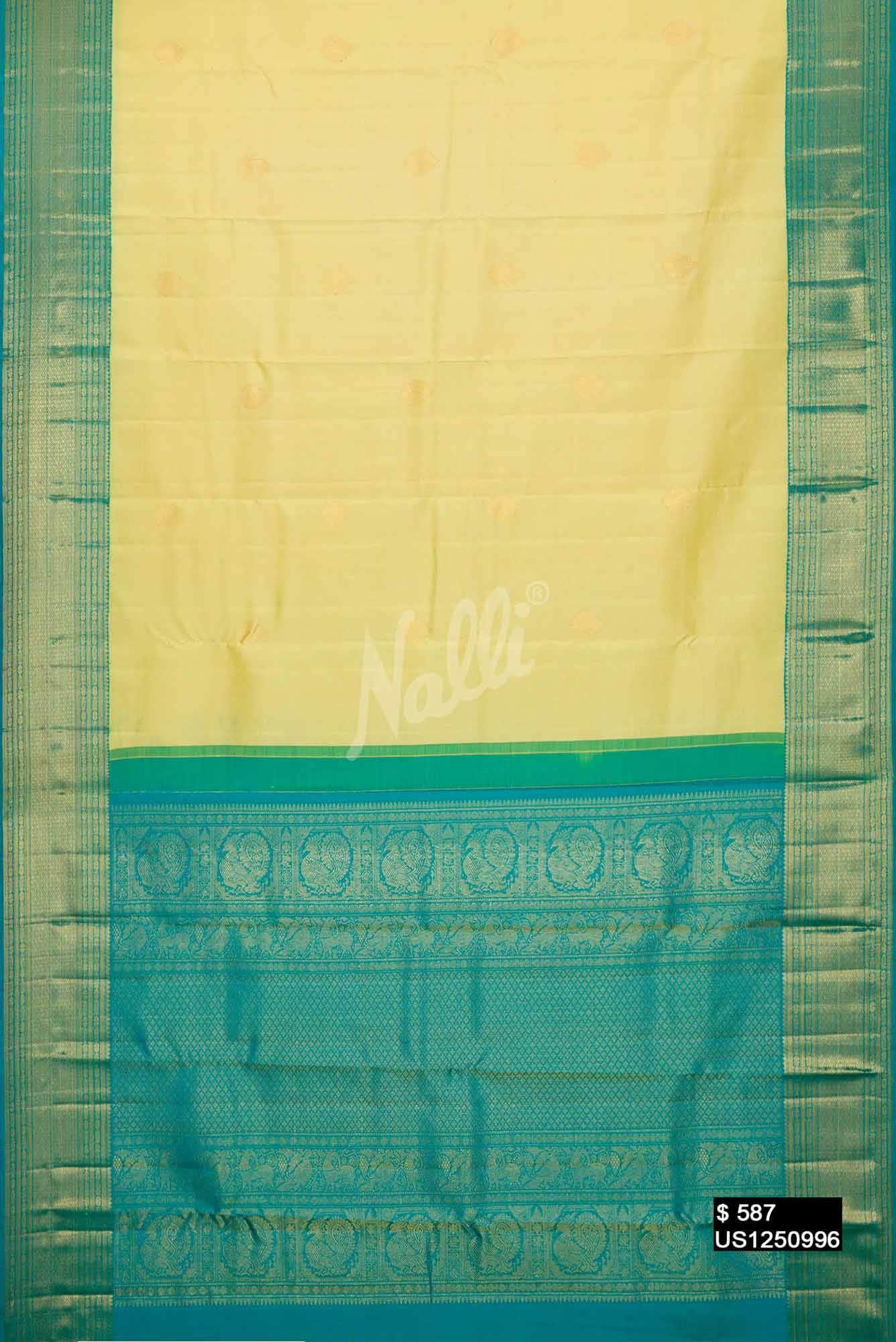 Yellow Kanchipuram Silk Saree